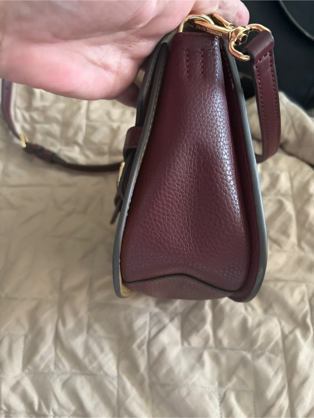 Michael Kors Burgundy Leather Crossbody Bag image indicator(3)