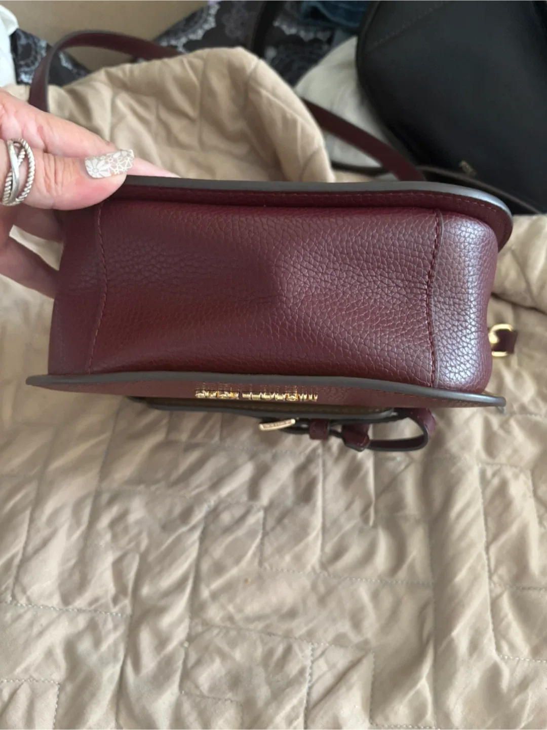 Michael Kors Burgundy Leather Crossbody Bag image indicator(5)