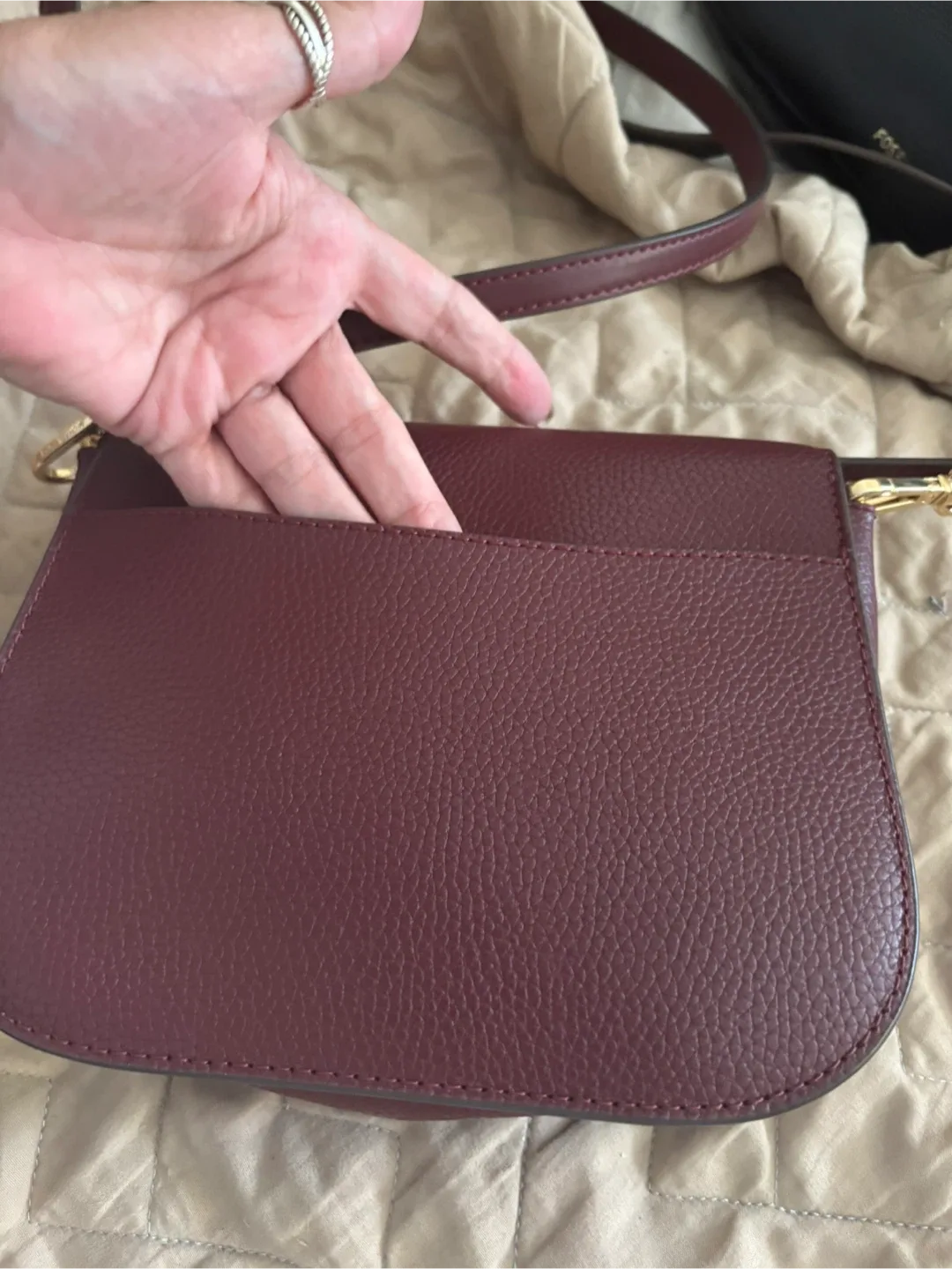 Michael Kors Burgundy Leather Crossbody Bag image indicator(4)