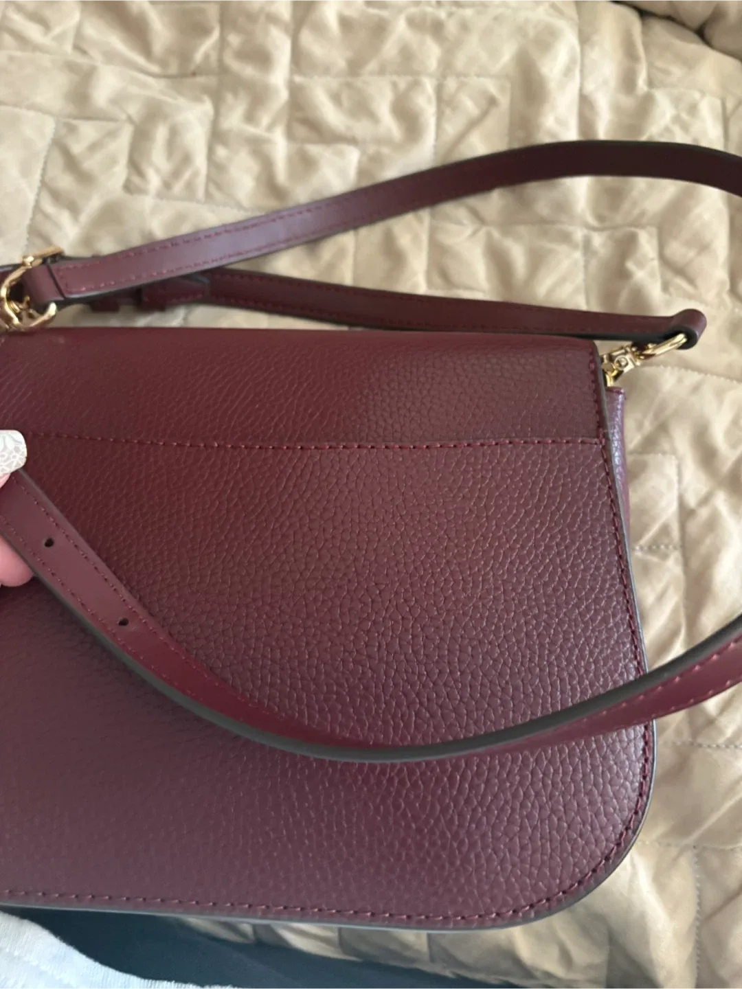 Michael Kors Burgundy Leather Crossbody Bag image indicator(6)