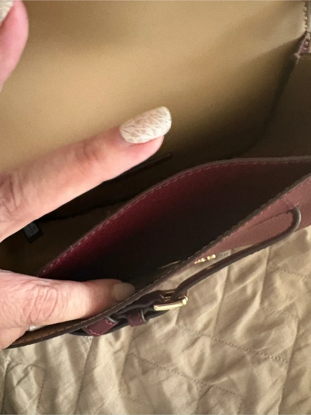 Michael Kors Burgundy Leather Crossbody Bag image indicator(8)