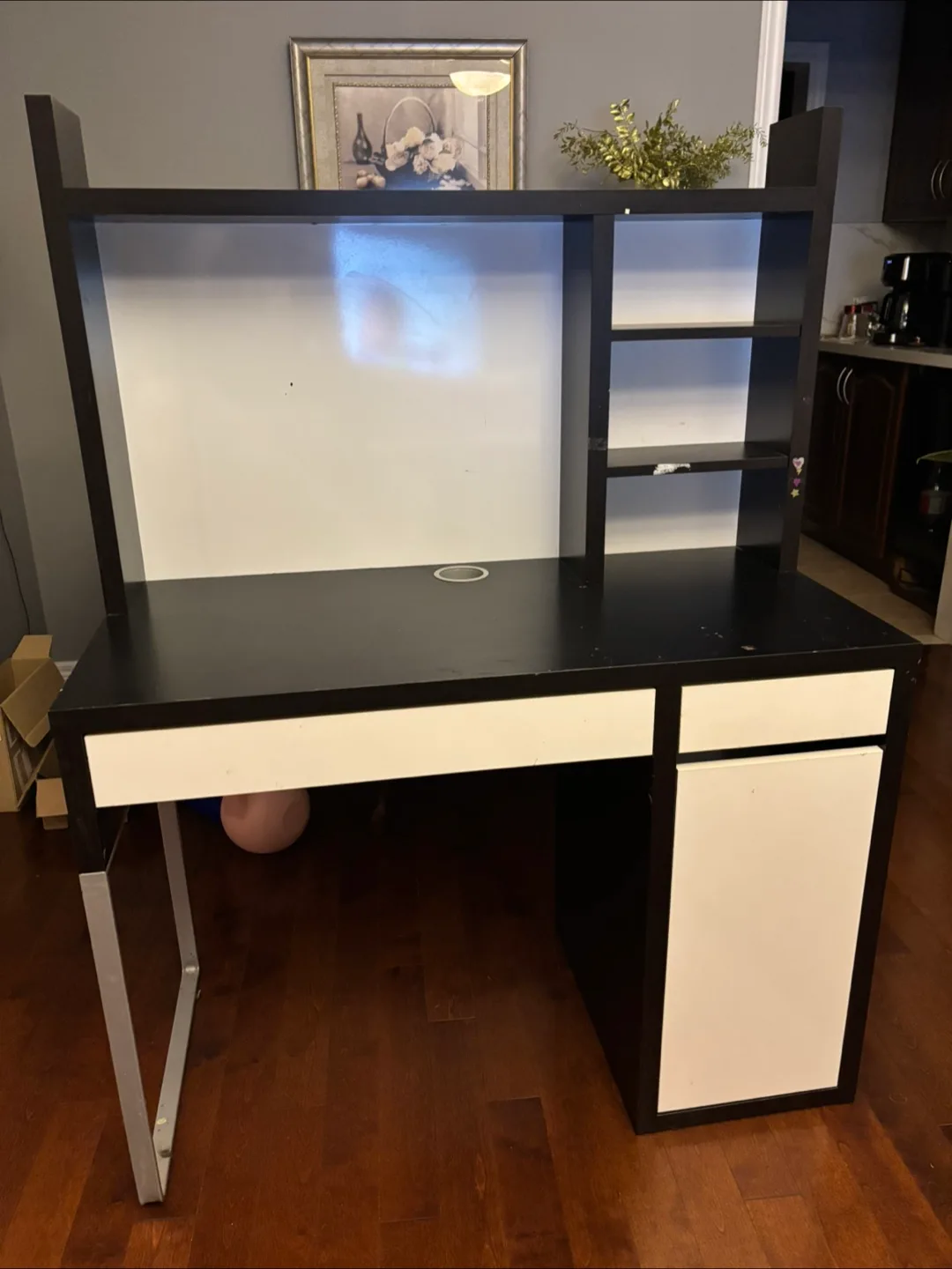 IKEA Desk with Hutch - Black-Brown image indicator(2)