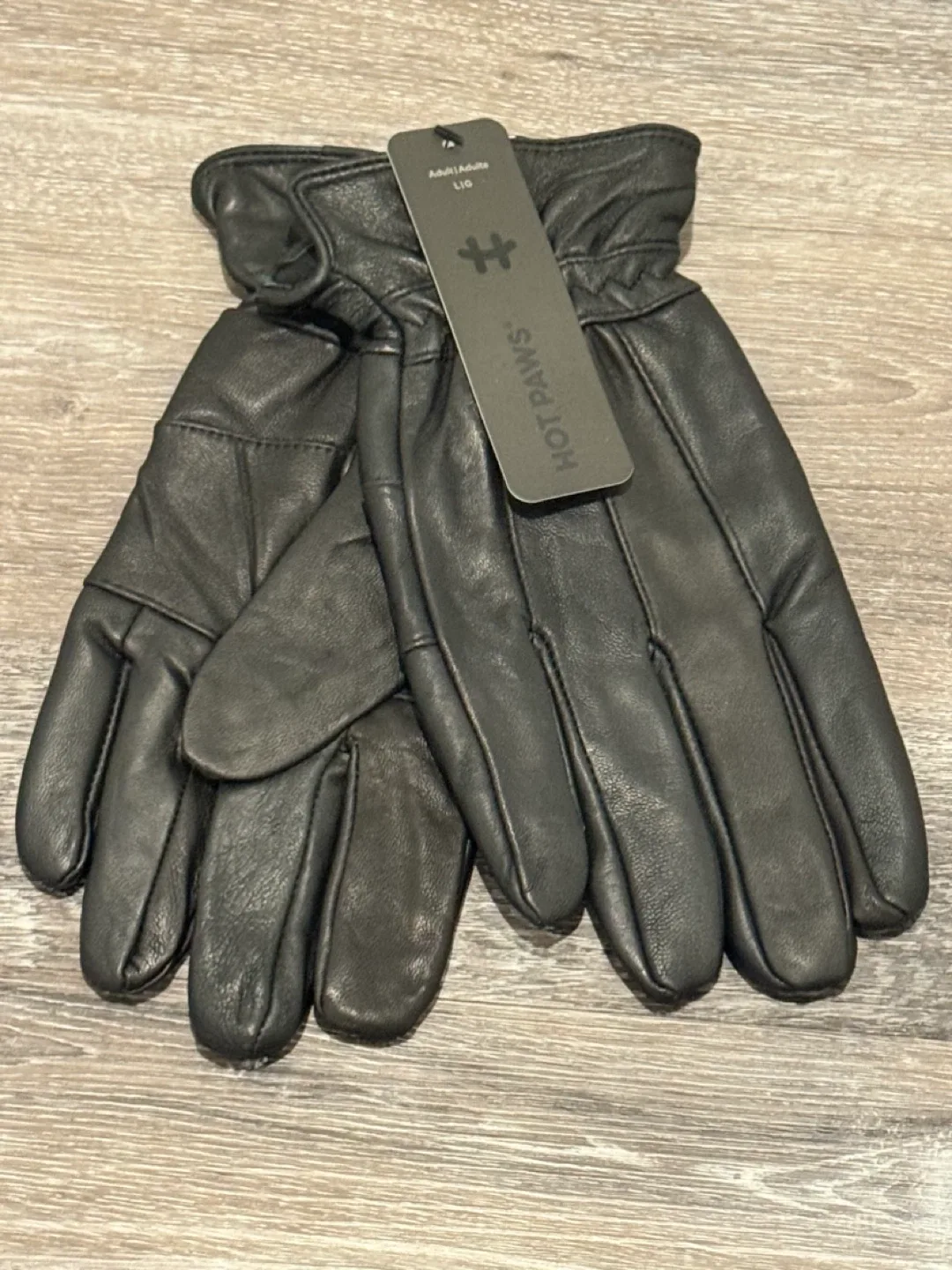 Hot Paws Adult Leather Gloves - Large New with Tags thumbnail