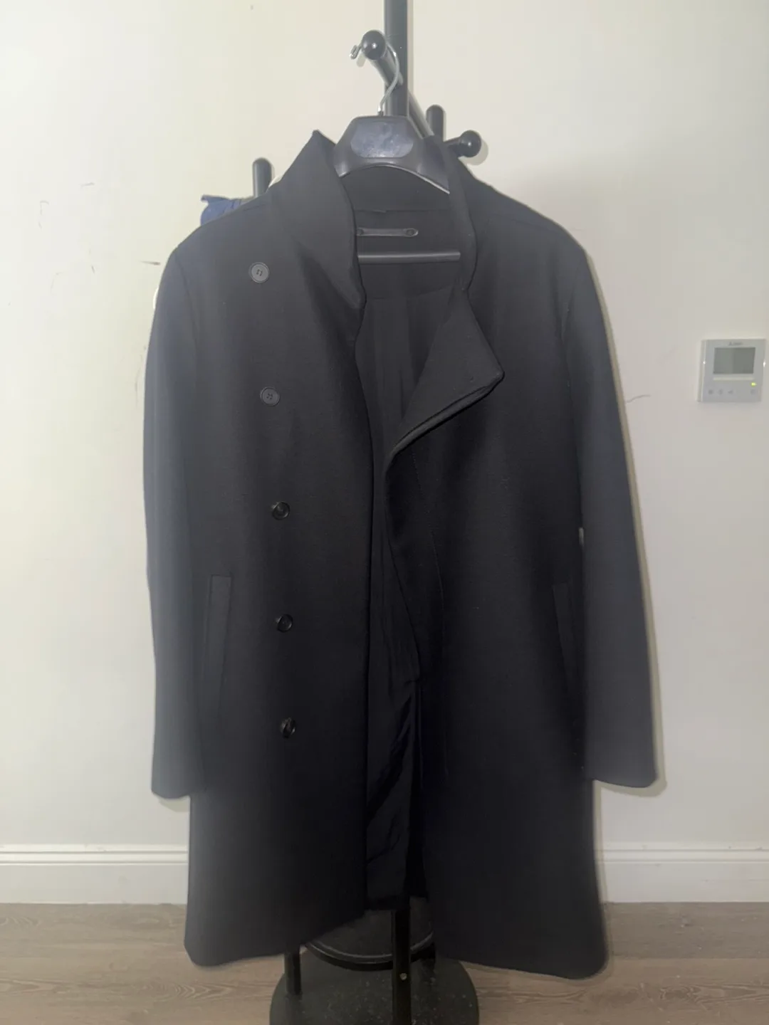 All saints Black Wool Coat thumbnail