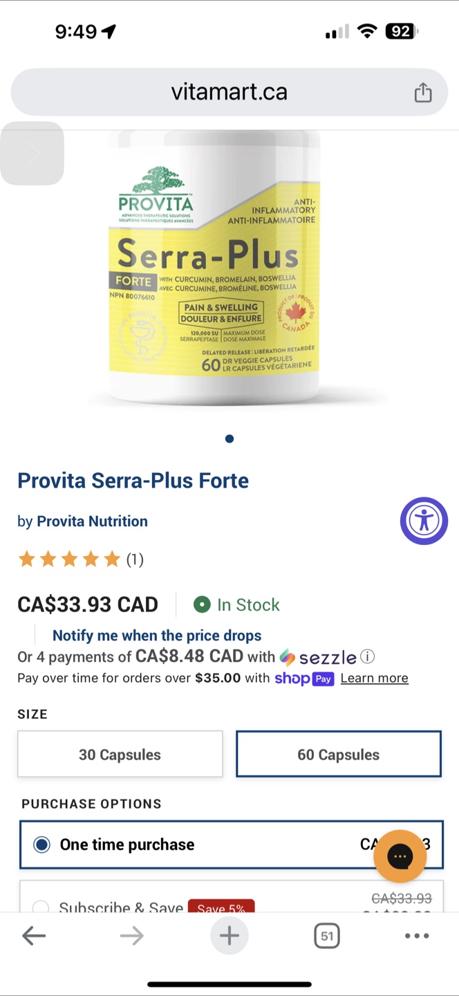 Provita Serra-Plus Forte - 60 Veggie Capsules - photo 2
