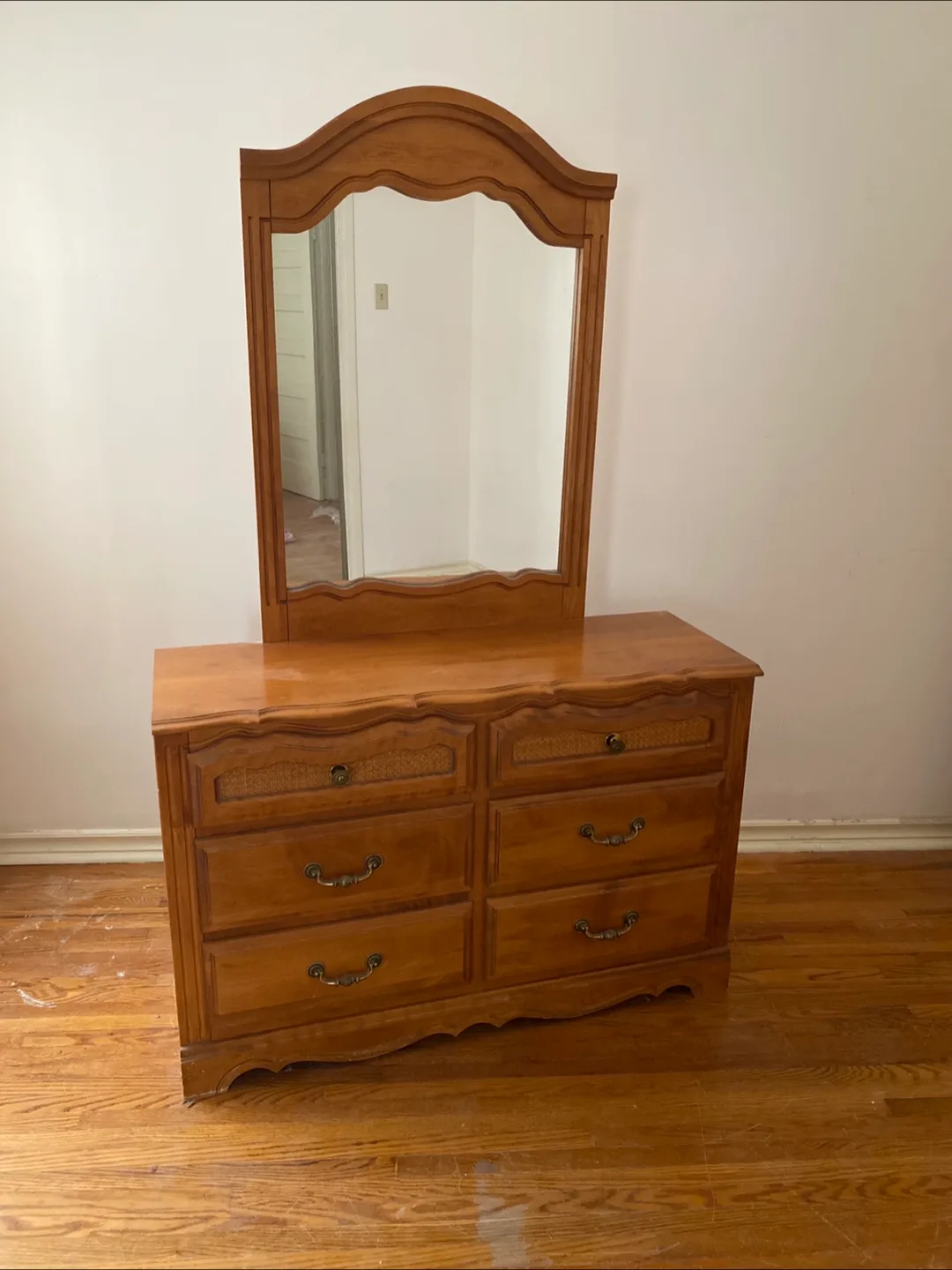 Vintage Wooden Bedroom Set - Dresser, Nightstand, Headboard image indicator(2)