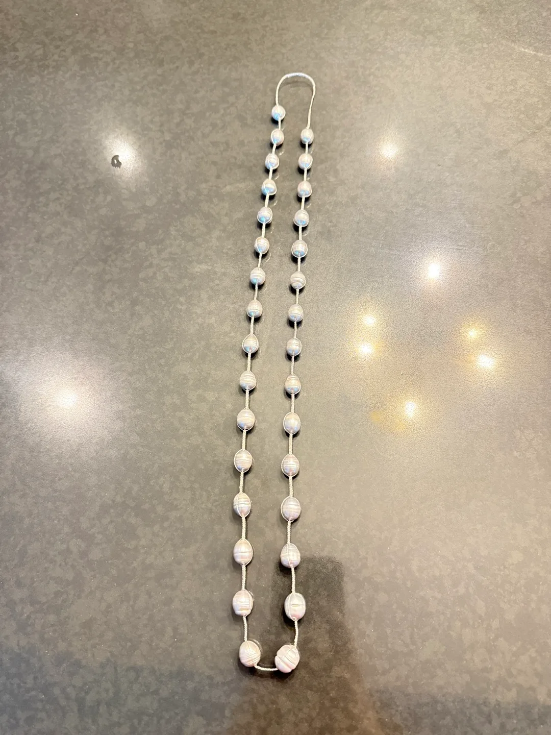 Pearl like long Necklace - 17 Inches thumbnail