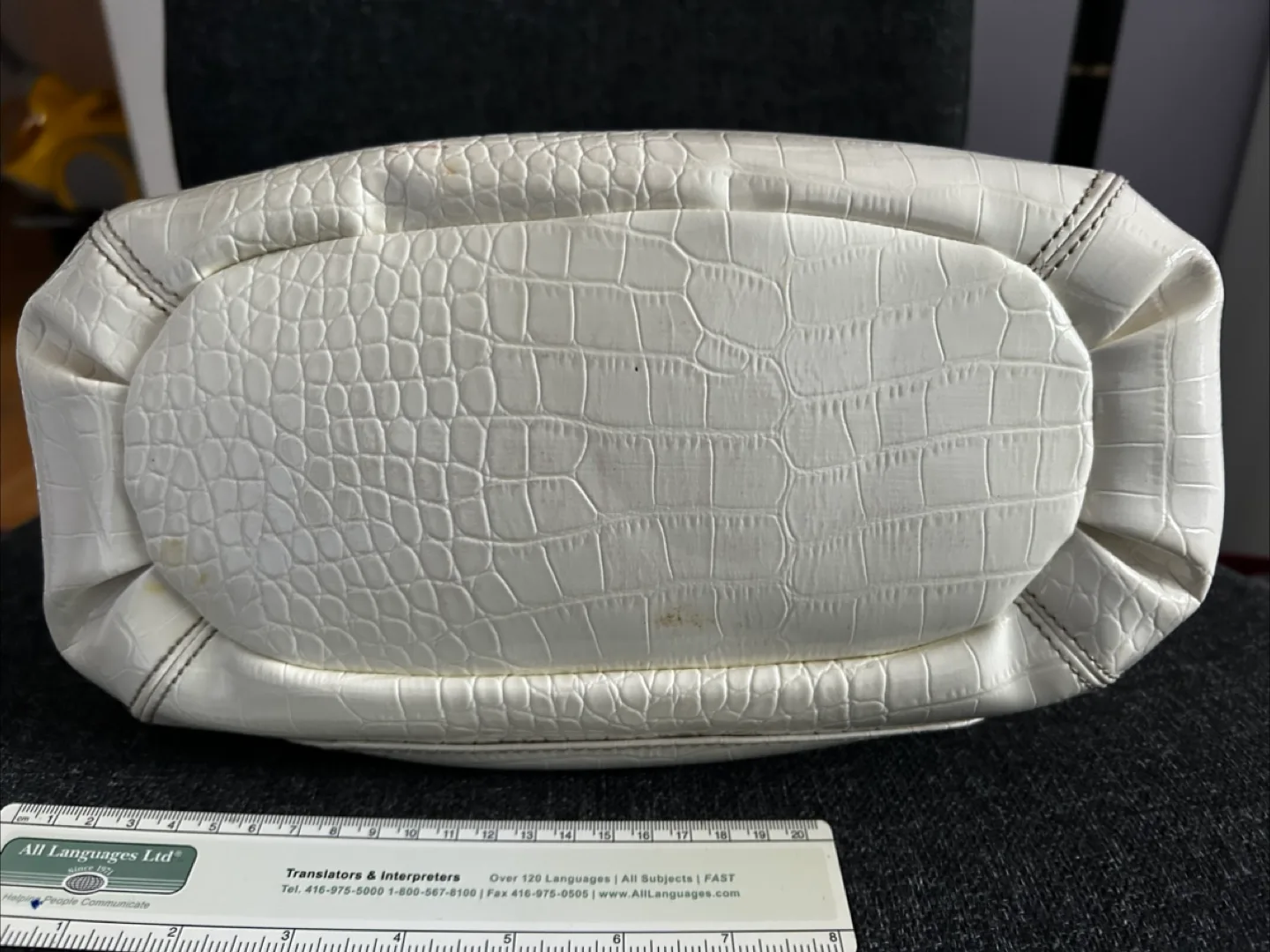 Nine & Co. White Croc Embossed Tote Bag image indicator(3)