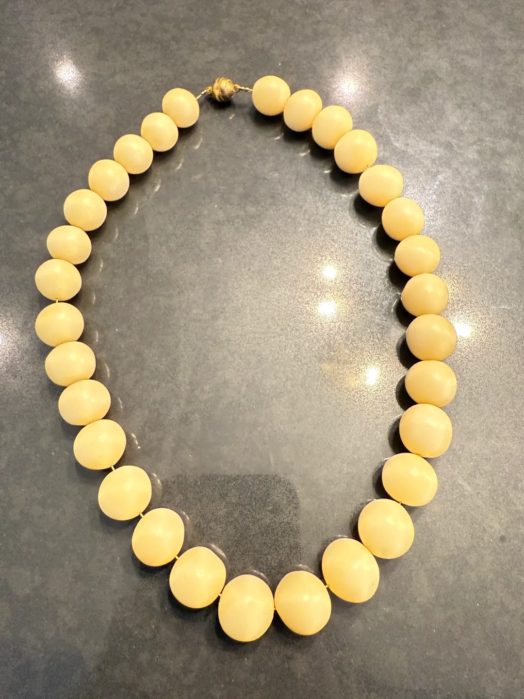 Beige Beaded Necklace, 18 Inches thumbnail