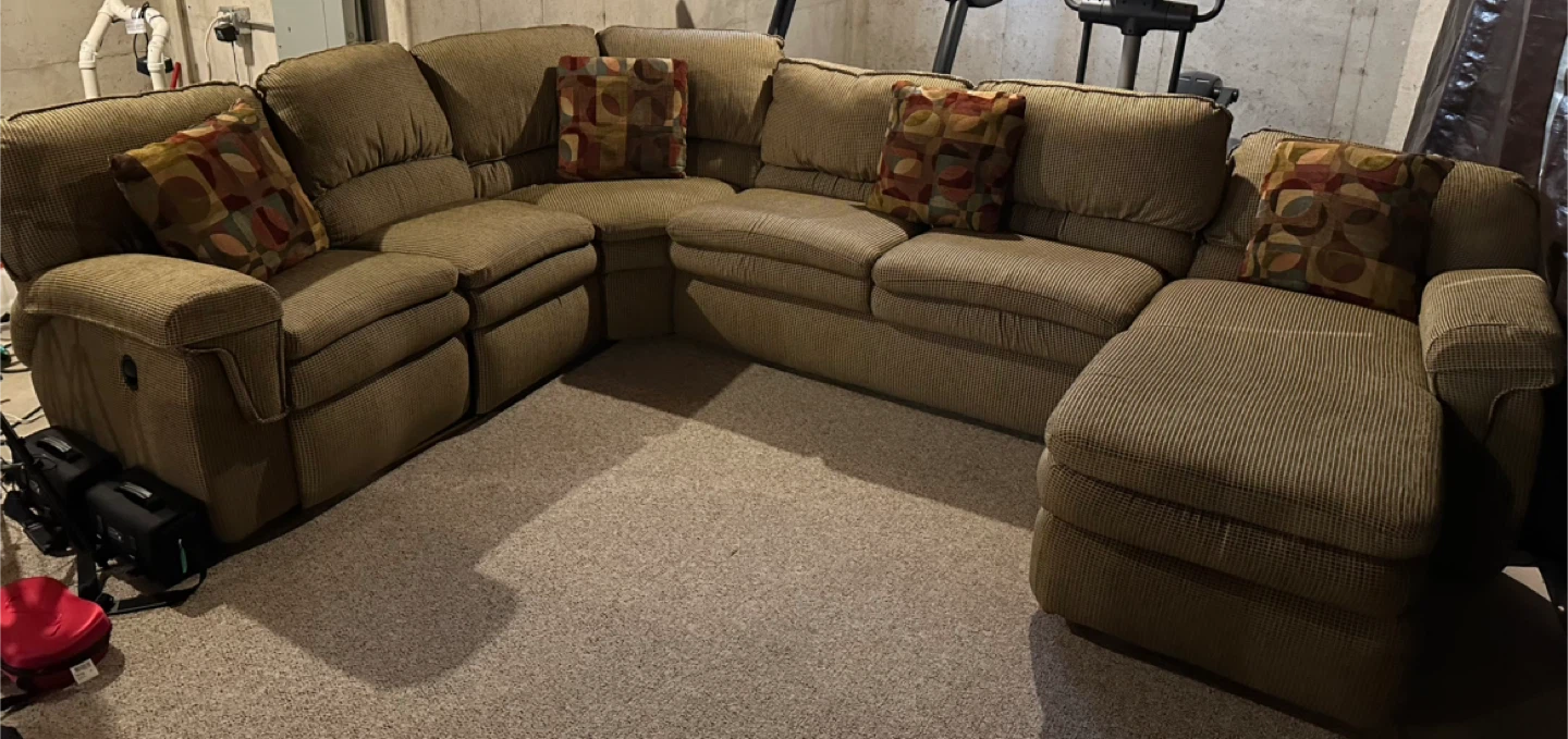Lazyboy Sectional Couch with Pillows - photo 2