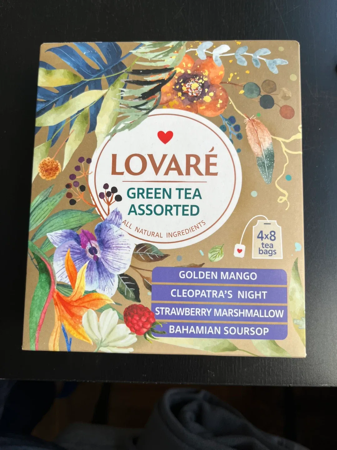 Lovaré Green Tea Assorted Box (4x8 Tea Bags) thumbnail