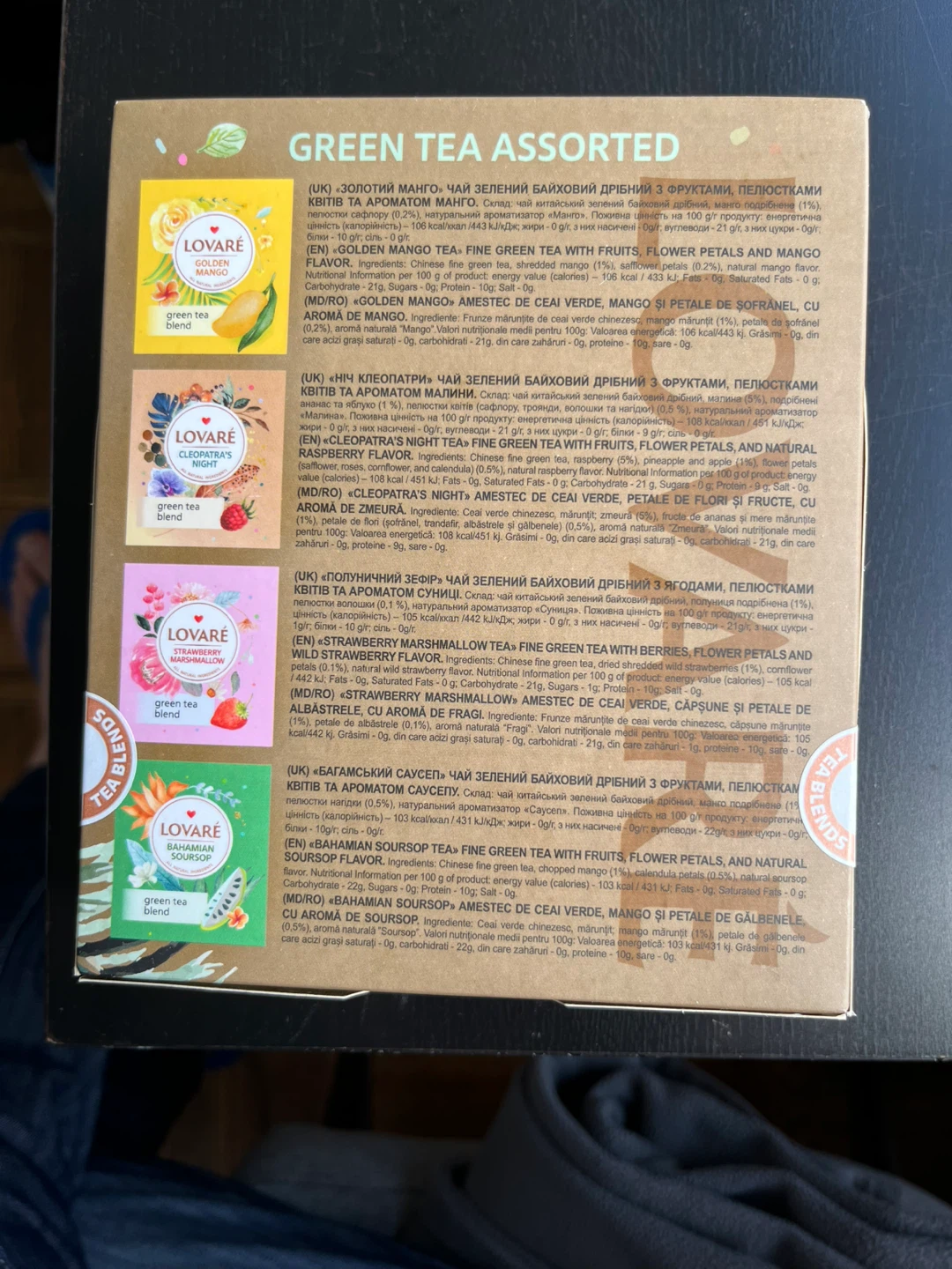 Lovaré Green Tea Assorted Box (4x8 Tea Bags) - photo 2