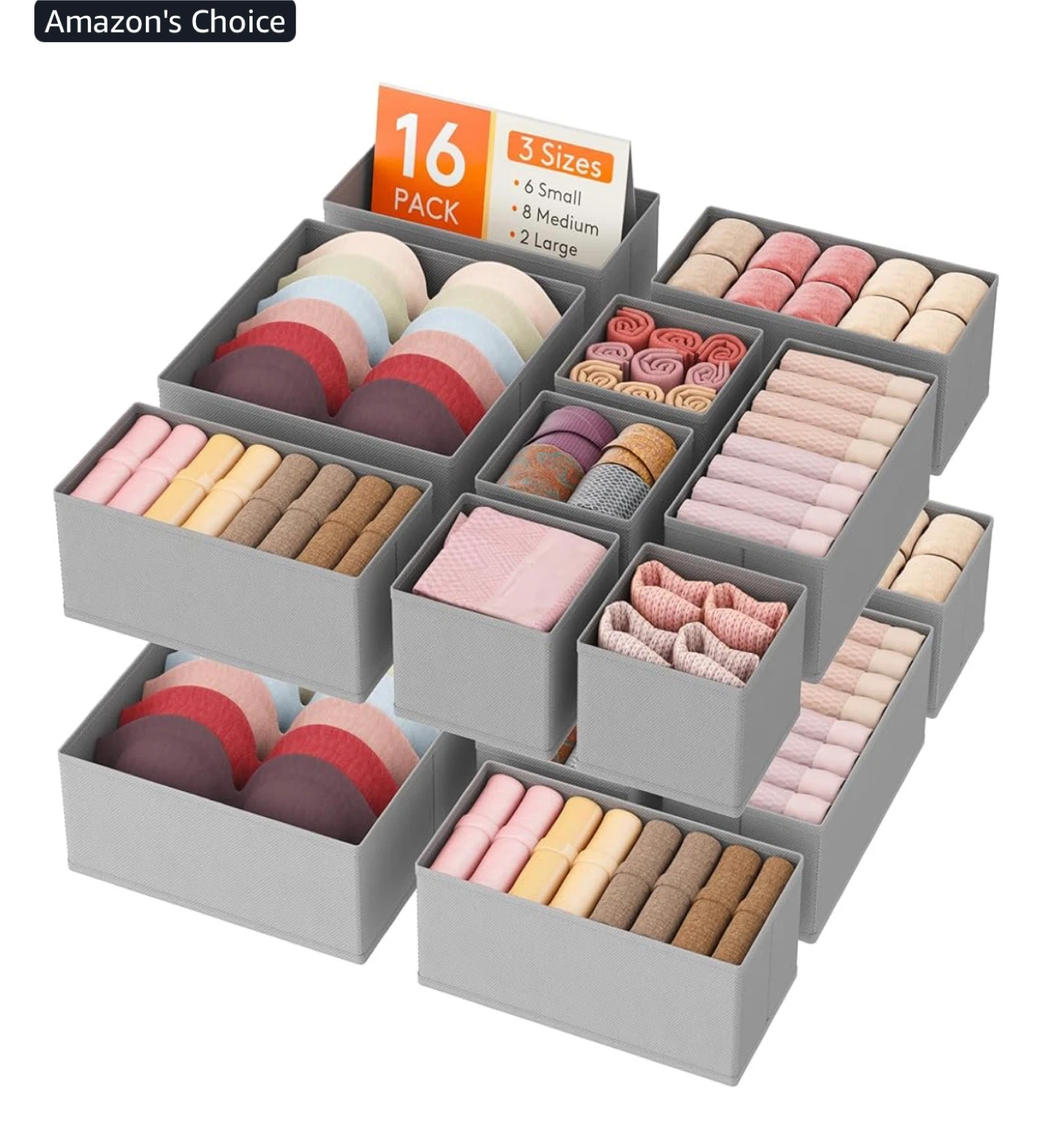 New 16-Pack Fabric Drawer Organizers