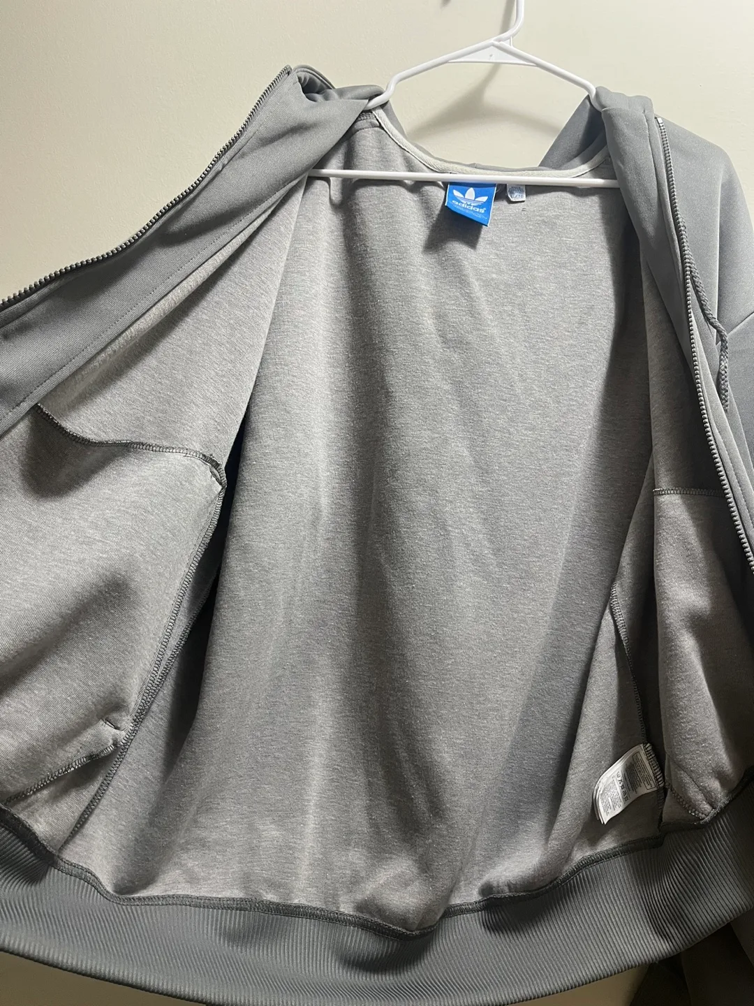 Adidas Men’s Grey Full-Zip Hoodie sz L image indicator(3)