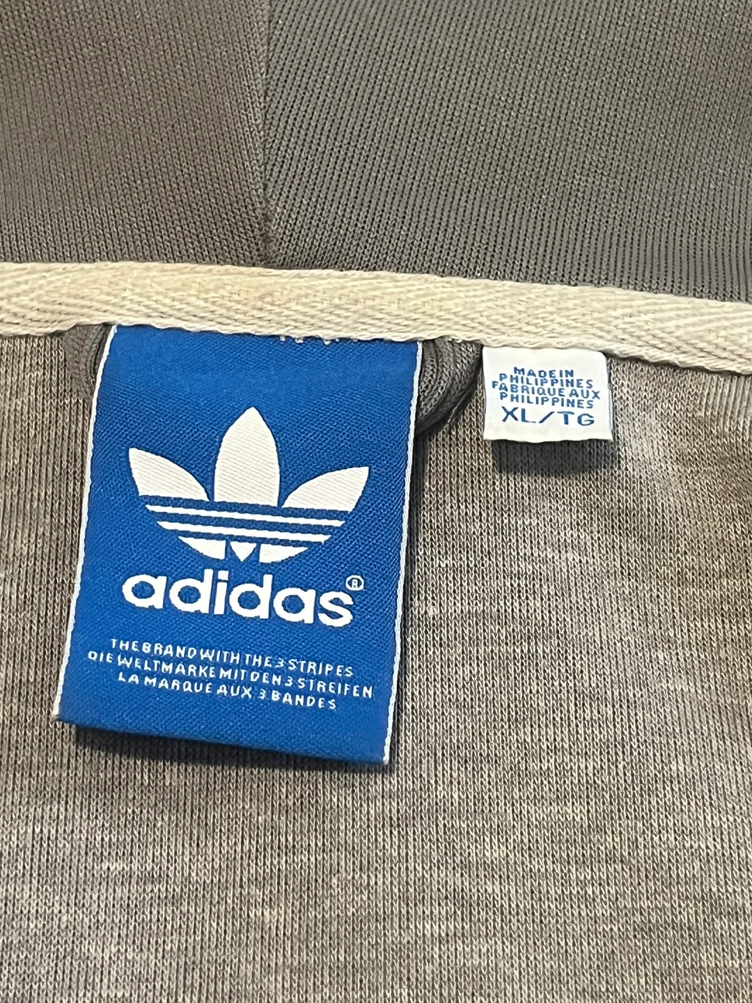 Adidas Men’s Grey Full-Zip Hoodie sz L image indicator(7)