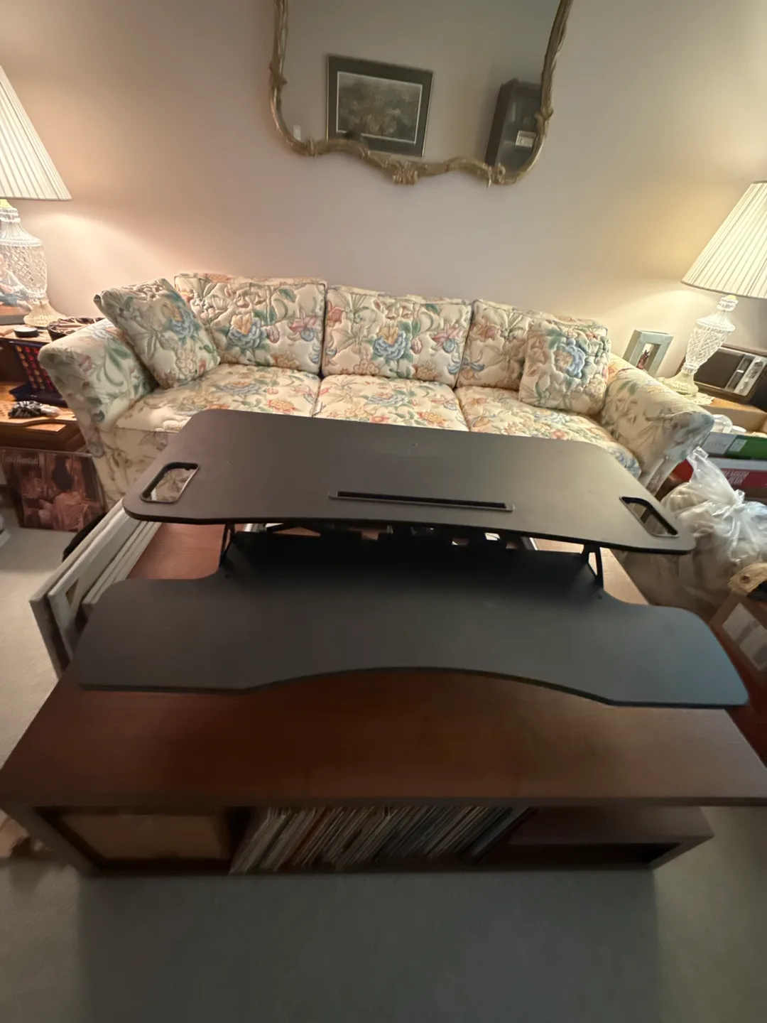 Adjustable Standing Desk Riser - Black thumbnail