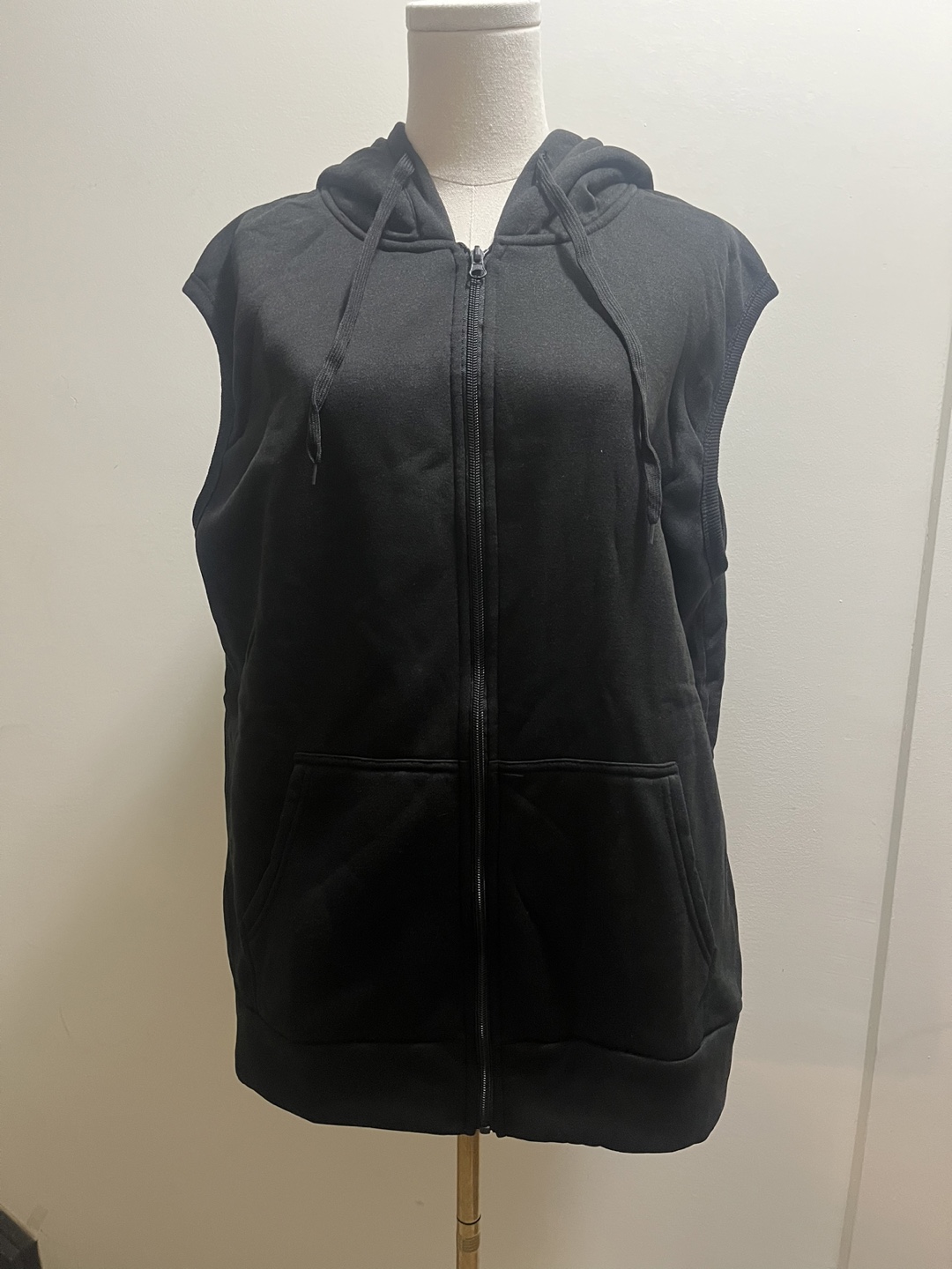 Men’s Black Sleeveless Hoodie Vest sz XL - photo 3