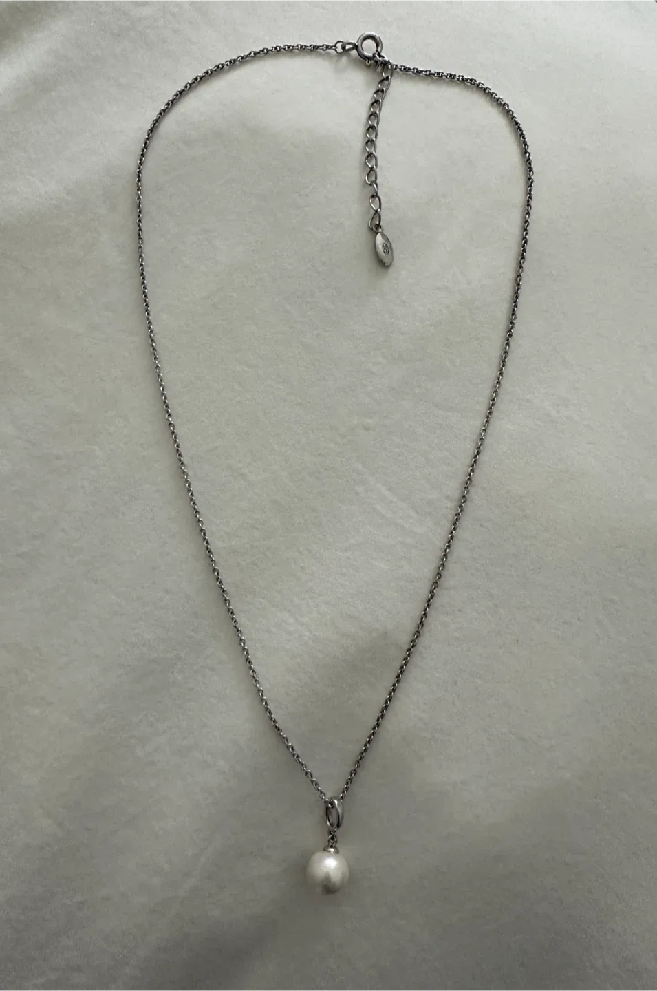 925 Silver Necklace with Pearl Pendant thumbnail