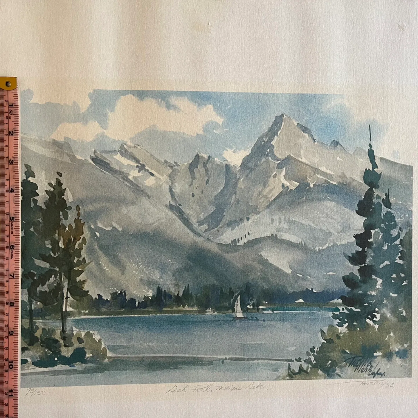 Fine art watercolour print “Leah Peak, Maligne Lake” image indicator(5)