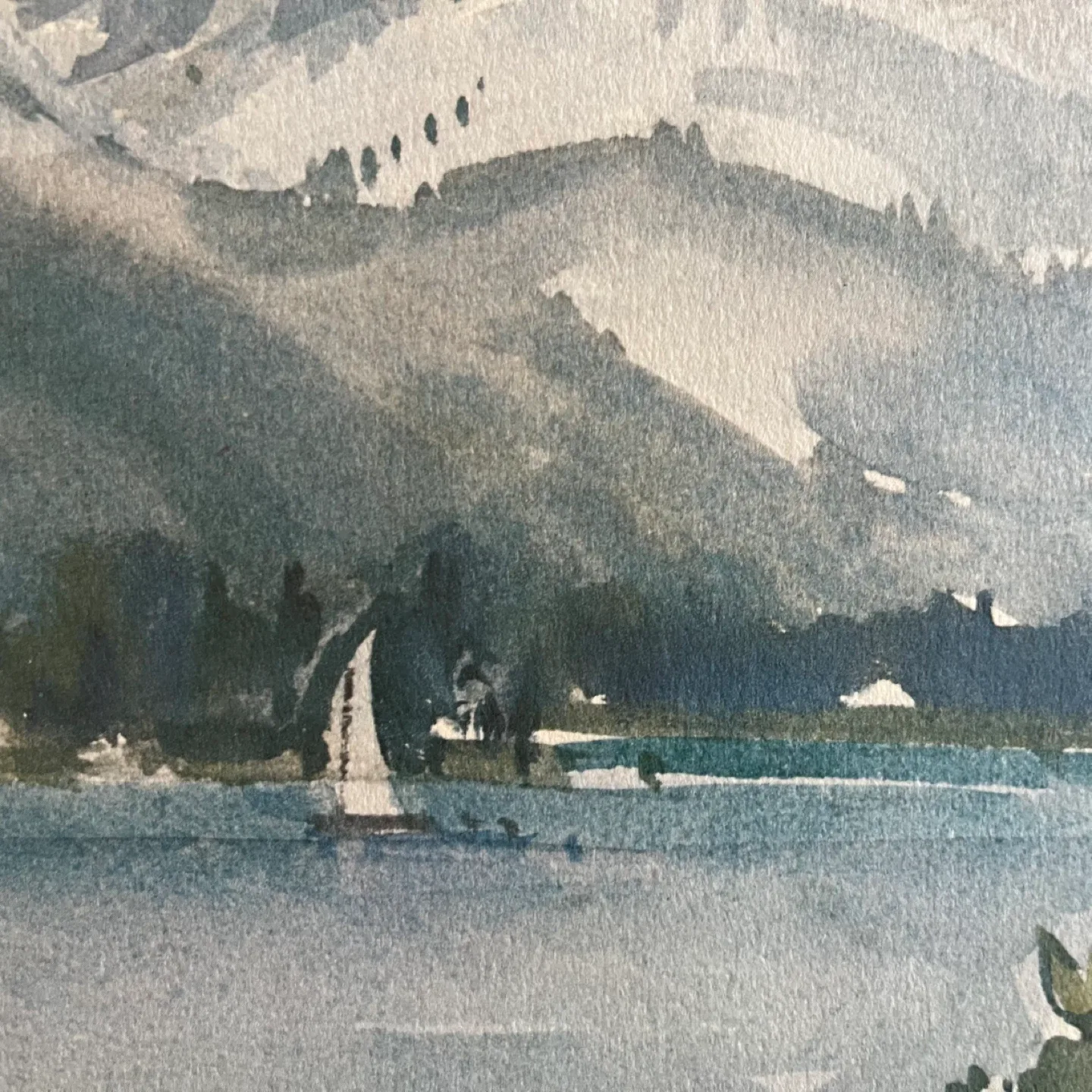 Fine art watercolour print “Leah Peak, Maligne Lake” image indicator(4)