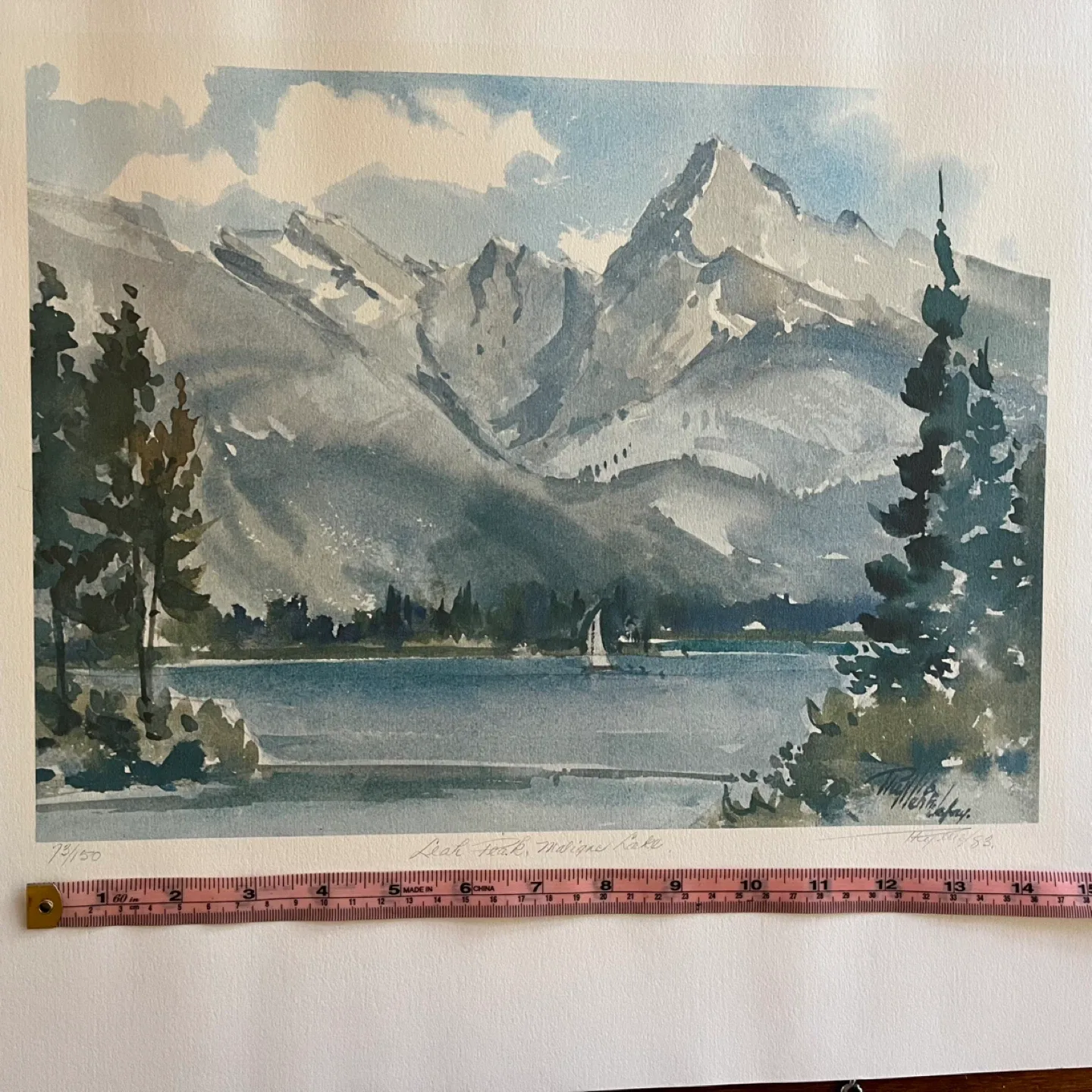 Fine art watercolour print “Leah Peak, Maligne Lake” image indicator(6)