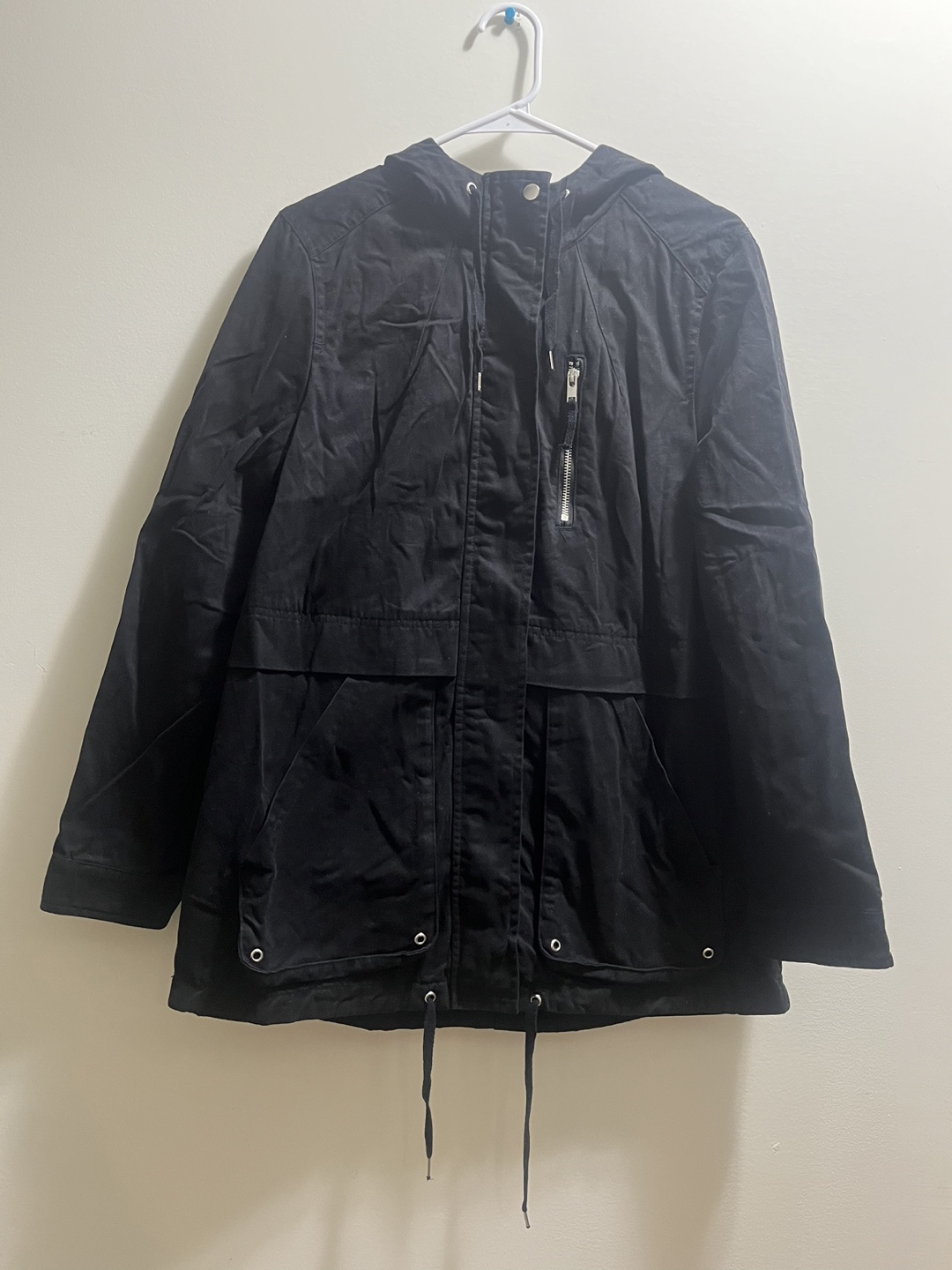 H&M Divided Women’s Black Hooded coat sz 10 - photo 4