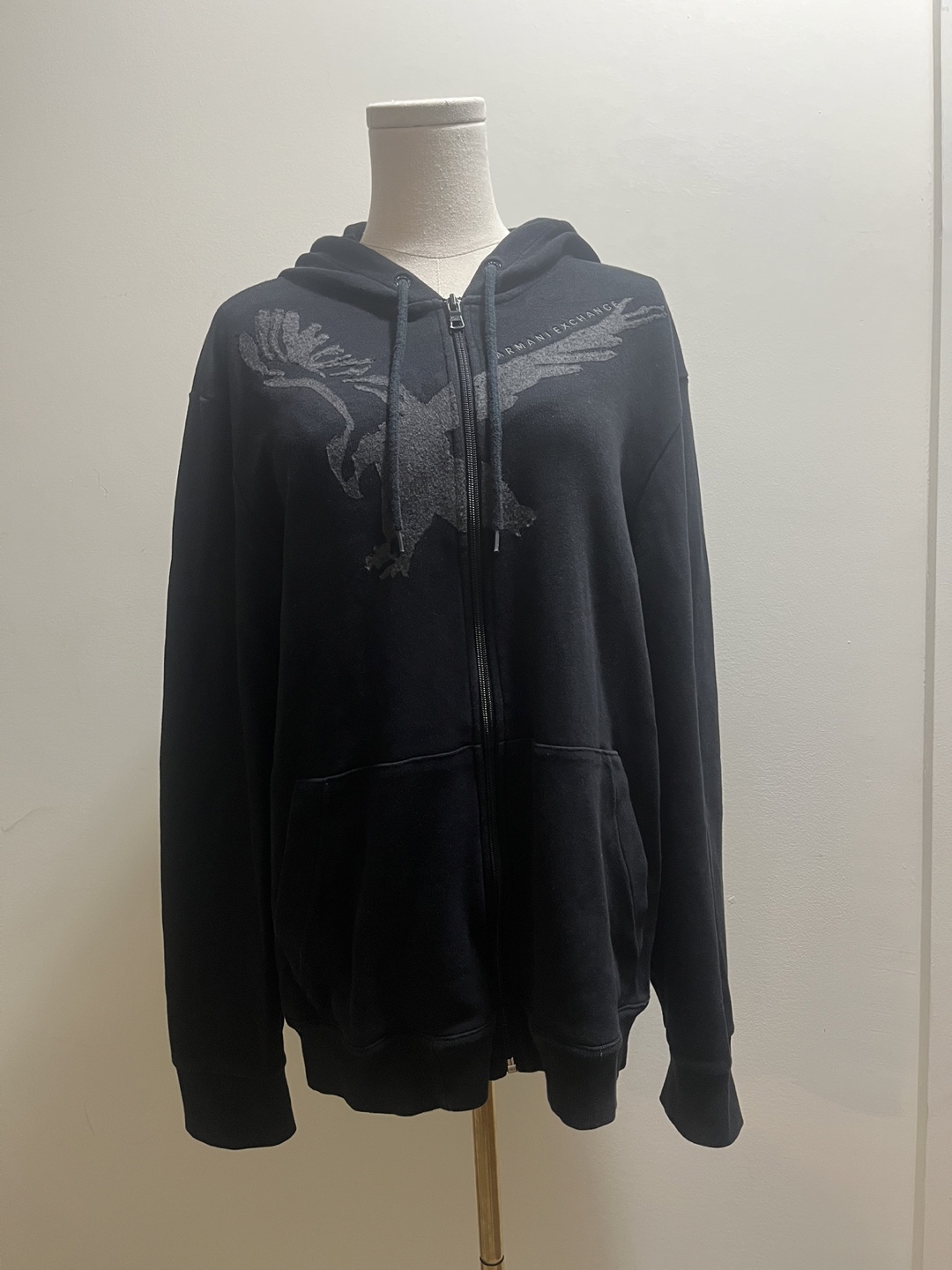 Armani Exchange Men's Black Hoodie with Eagle Design sz XL - photo 3