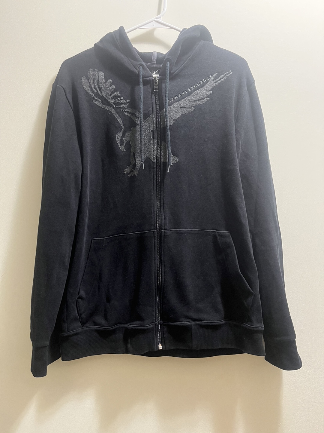 Armani Exchange Men's Black Hoodie with Eagle Design sz XL