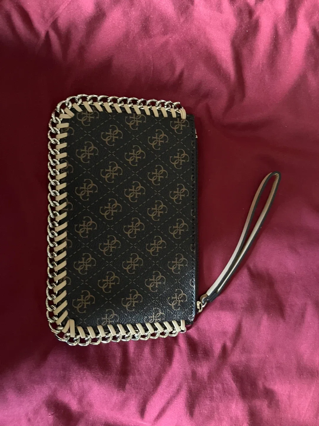 Guess Brown Patterned Wristlet image indicator(3)