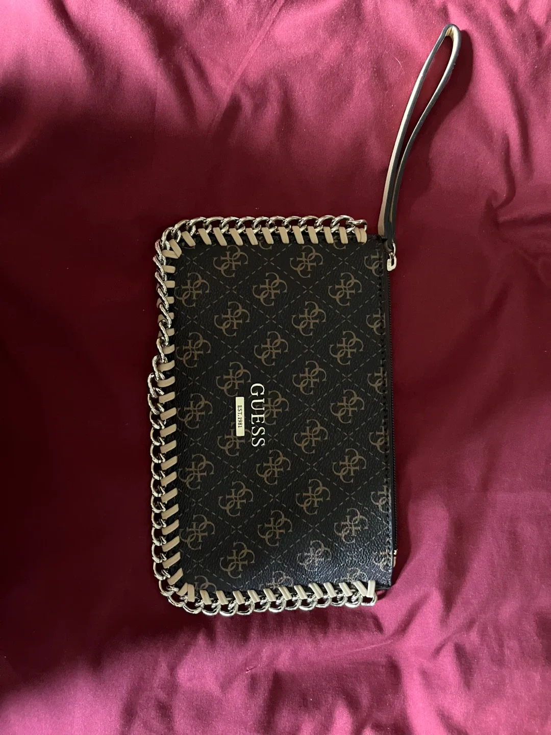 Guess Brown Patterned Wristlet image indicator(2)