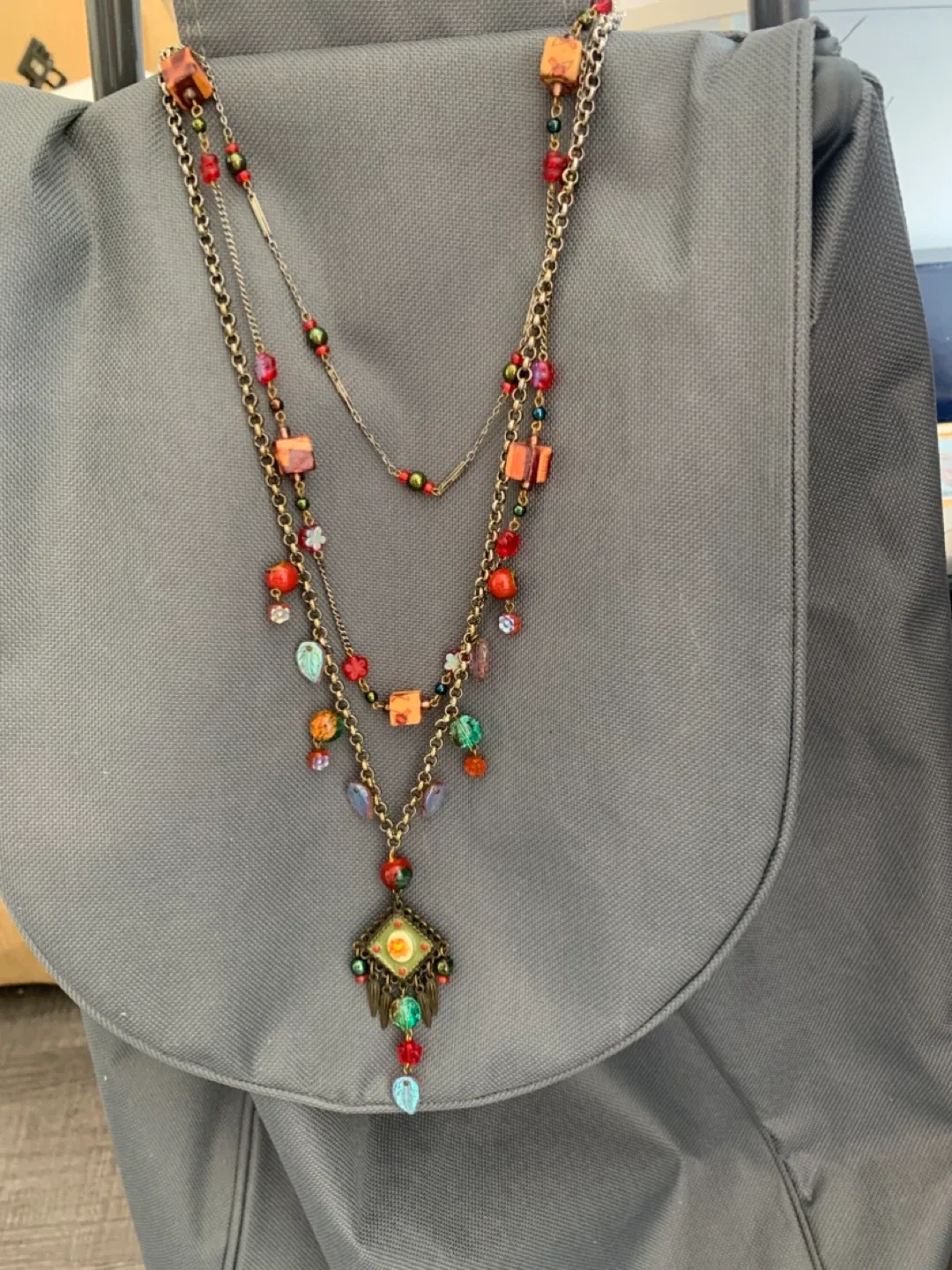 Necklace from pheonix az.  Wood and  stones etc.  hand crafted thumbnail