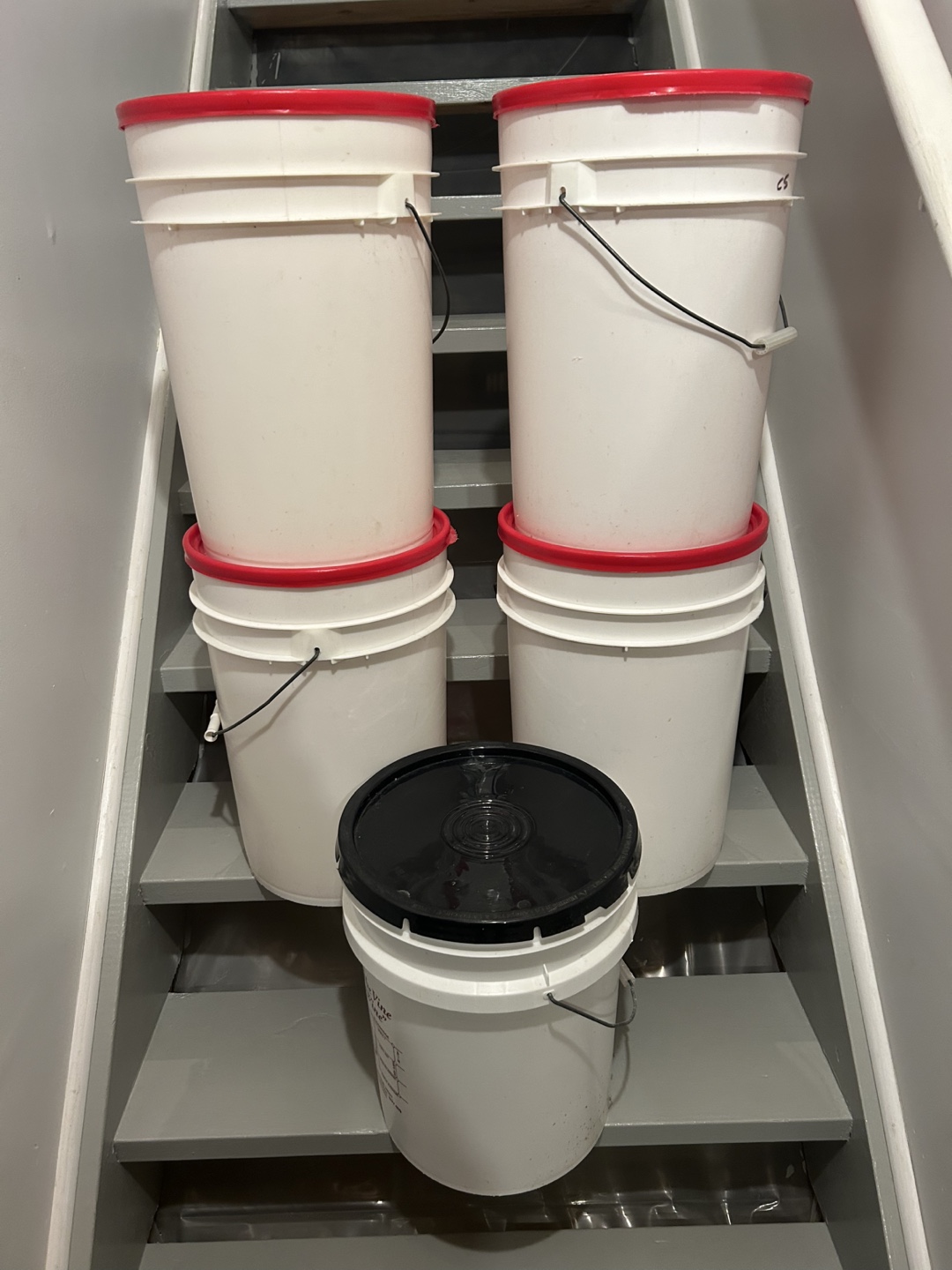 5 Food-Grade pails with Lids