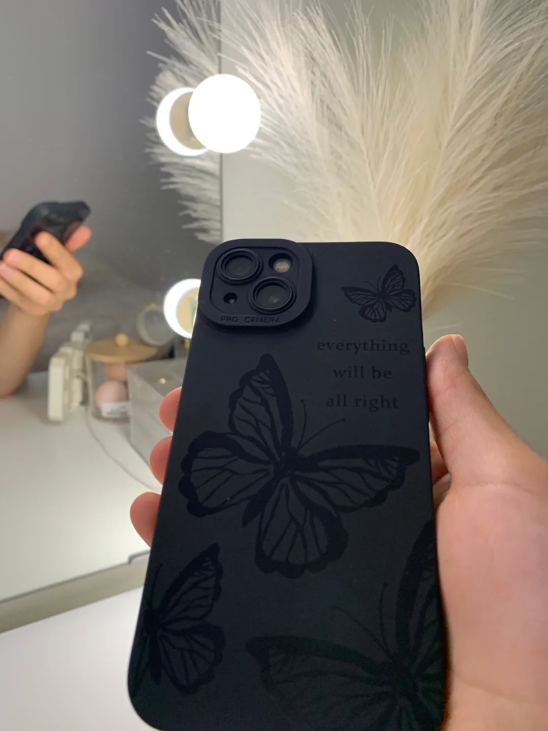 Black iPhone Case - Butterfly Design thumbnail