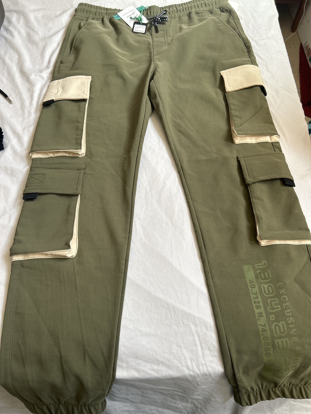 Rock Salt Burnt Olive Cargo Pants - Size M