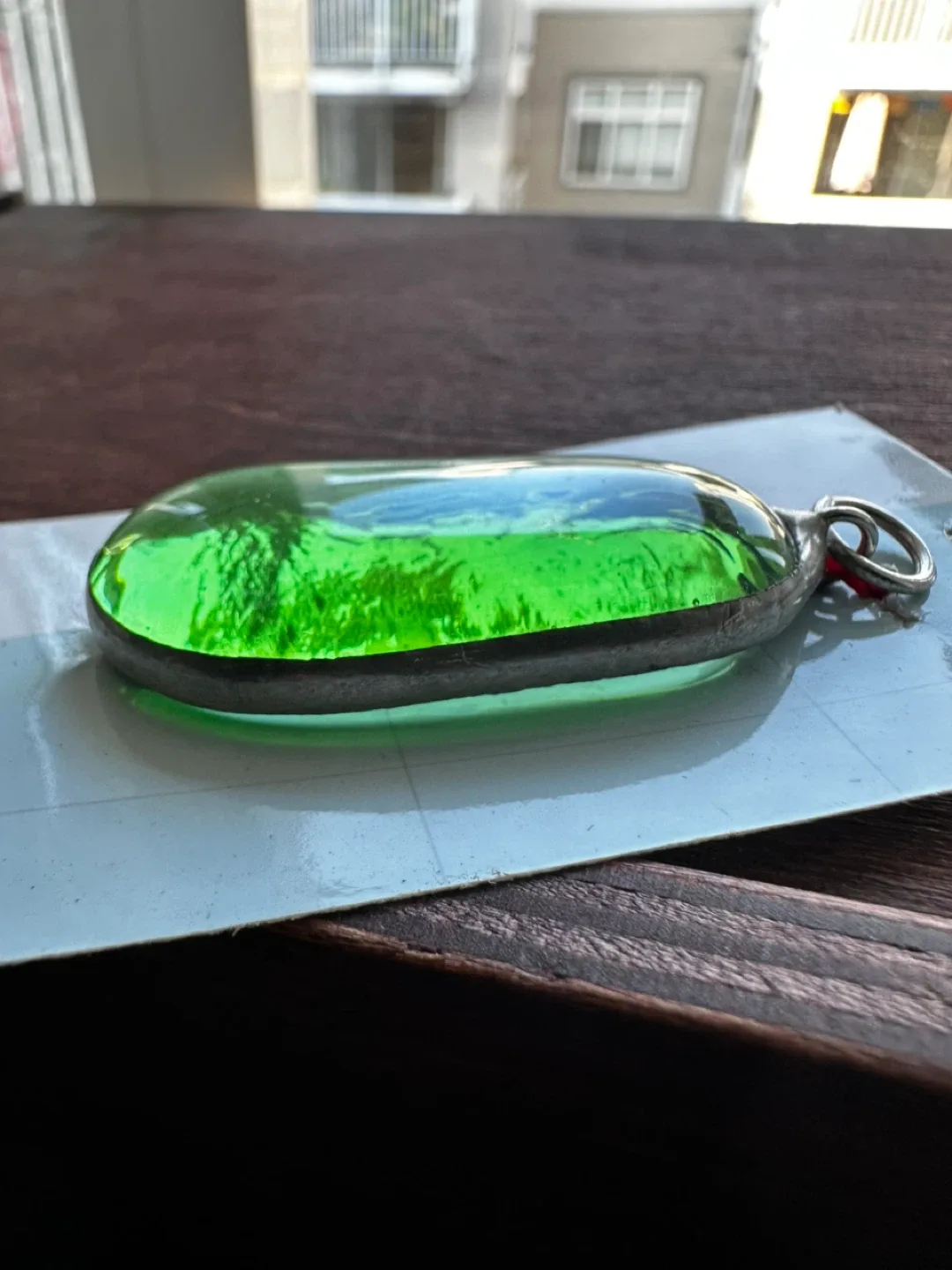 Vintage Green Glass Pendant image indicator(3)