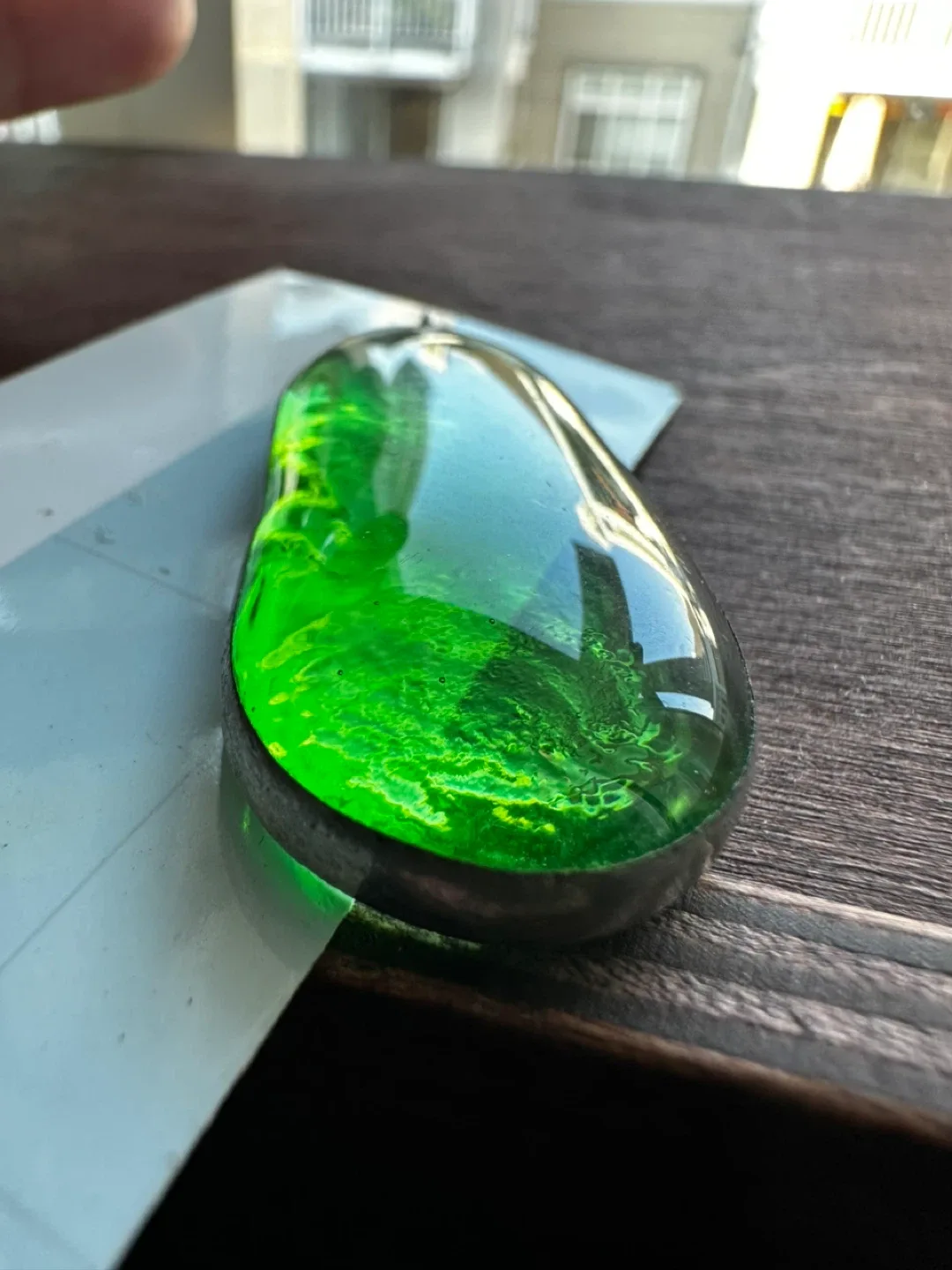 Vintage Green Glass Pendant image indicator(2)
