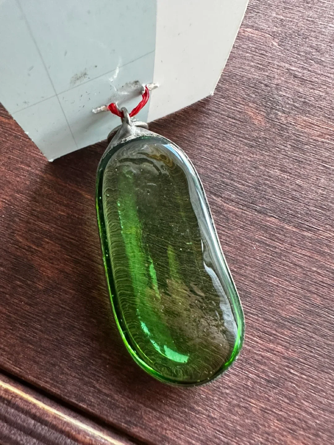 Vintage Green Glass Pendant image indicator(5)
