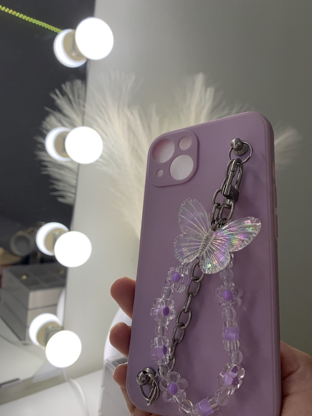 Purple iPhone 13 Case with Butterfly Charm - photo 2