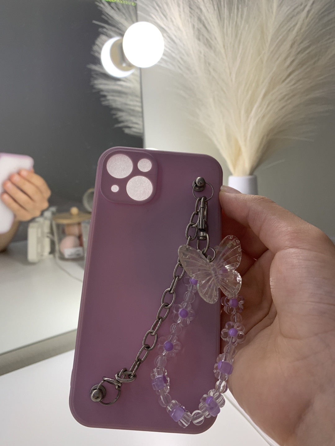 Purple iPhone 13 Case with Butterfly Charm - photo 3