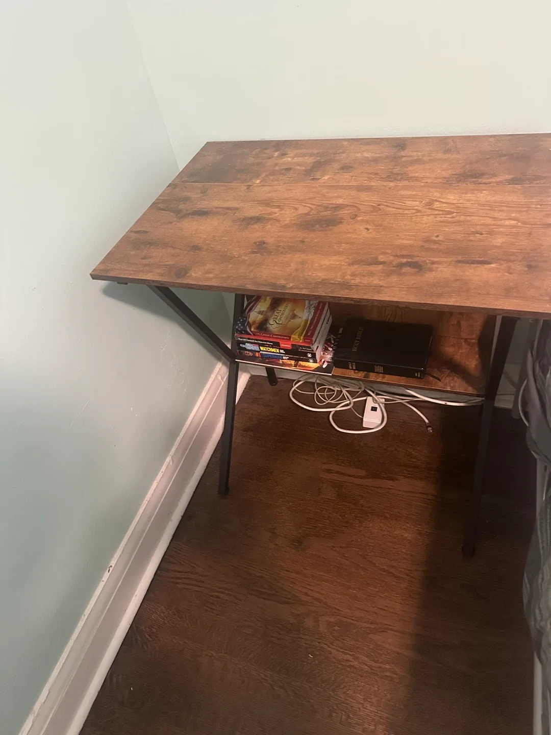 Brown Wooden Desk with Shelf thumbnail