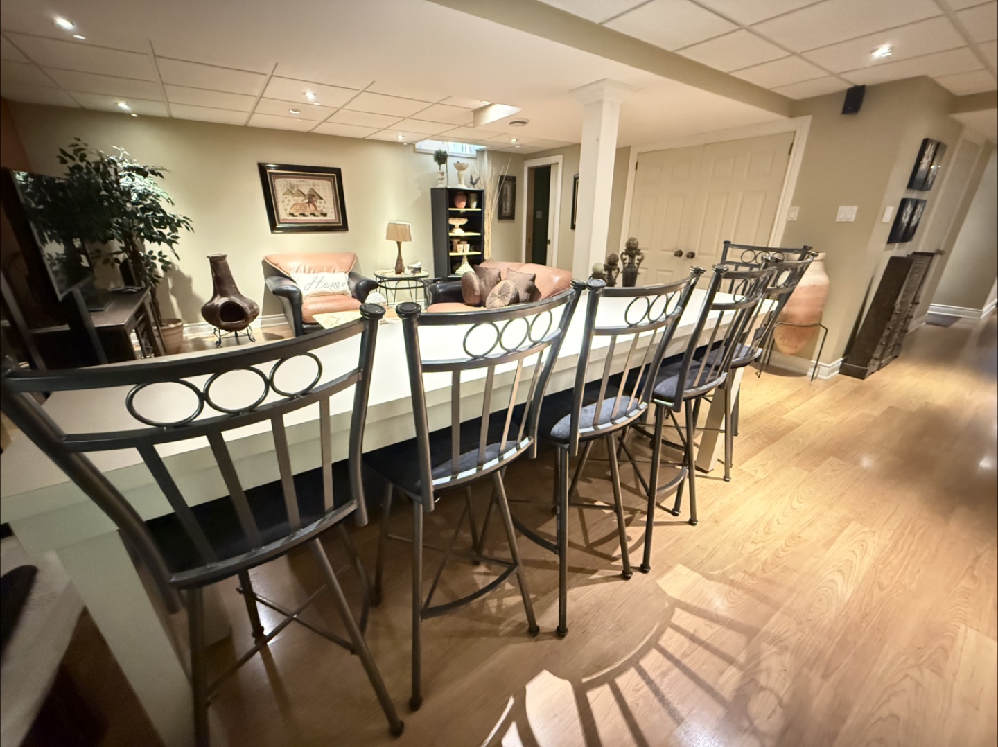 MOVING SALE MUST GO!!Bar Table and Swivel Stools - Set of 6