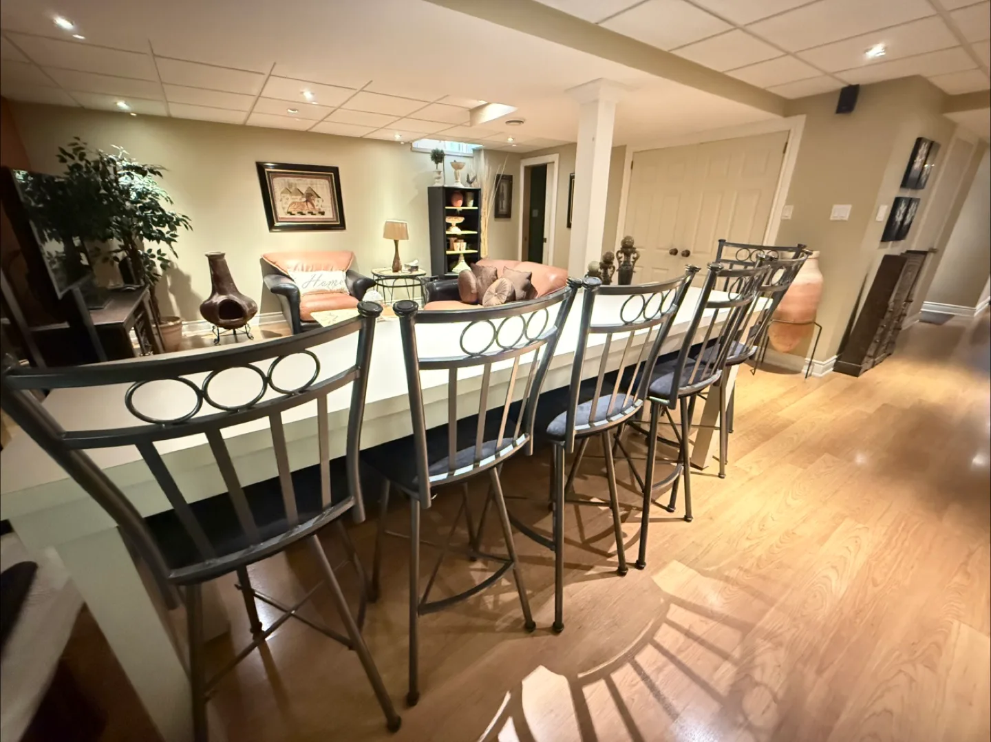 MOVING SALE MUST GO!!Bar Table and Swivel Stools - Set of 6