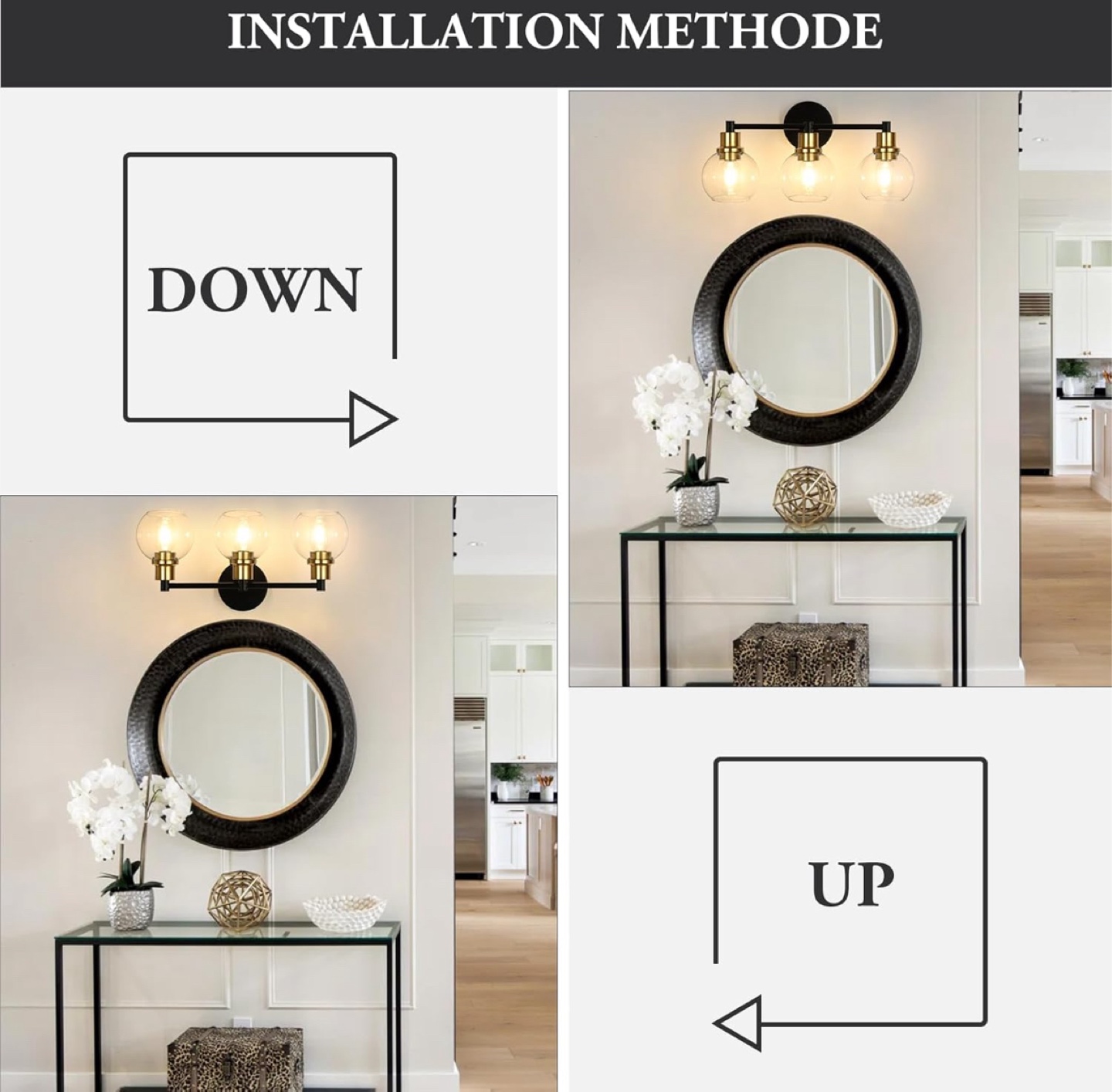 3-Light Bathroom Vanity Light Fixture - photo 3