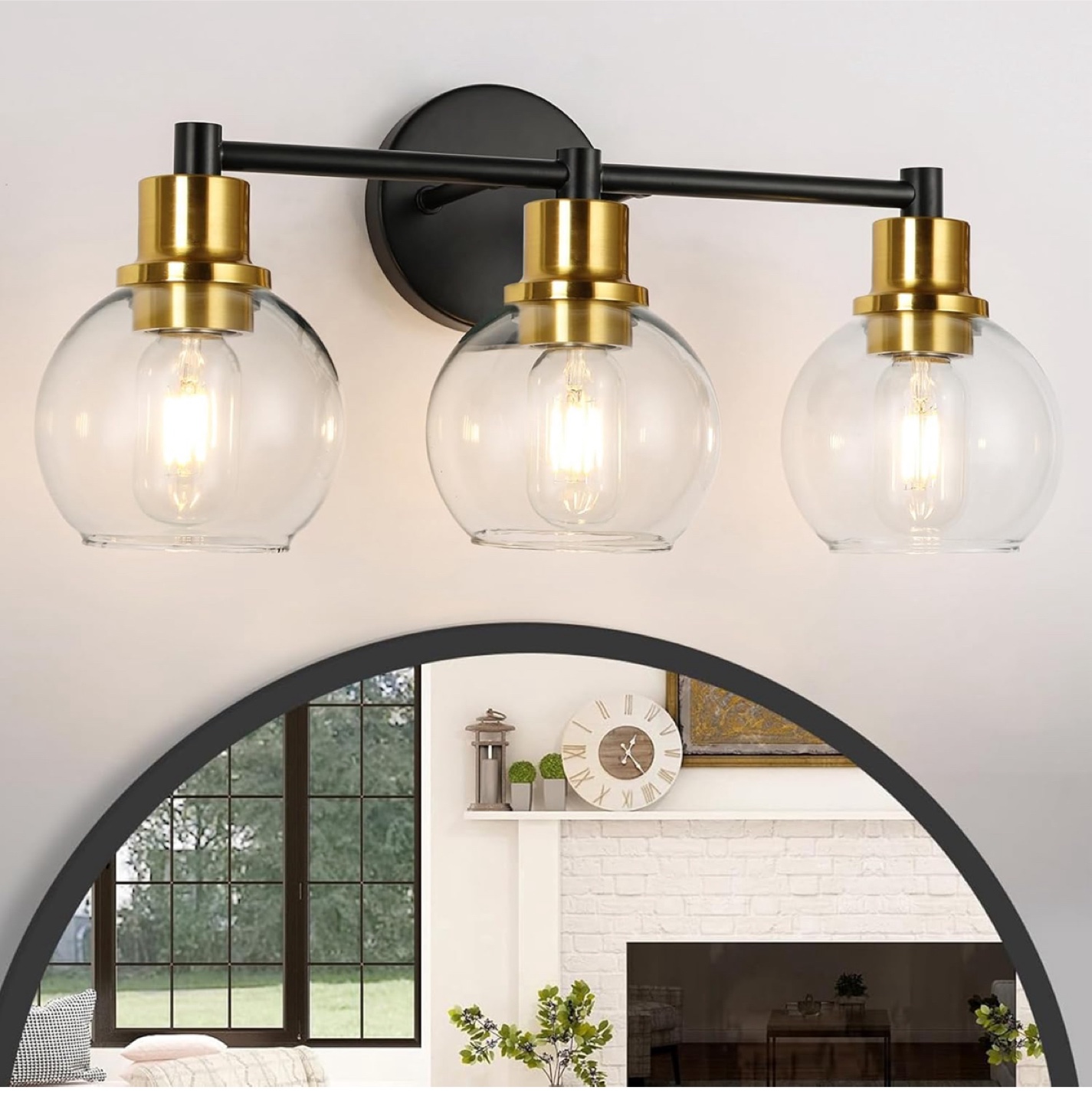 3-Light Bathroom Vanity Light Fixture