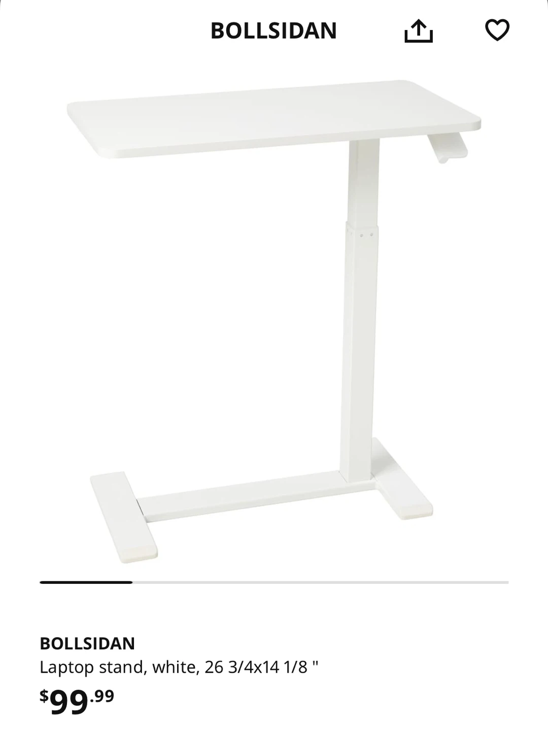 IKEA height adjustable Laptop Stand, White - photo 3