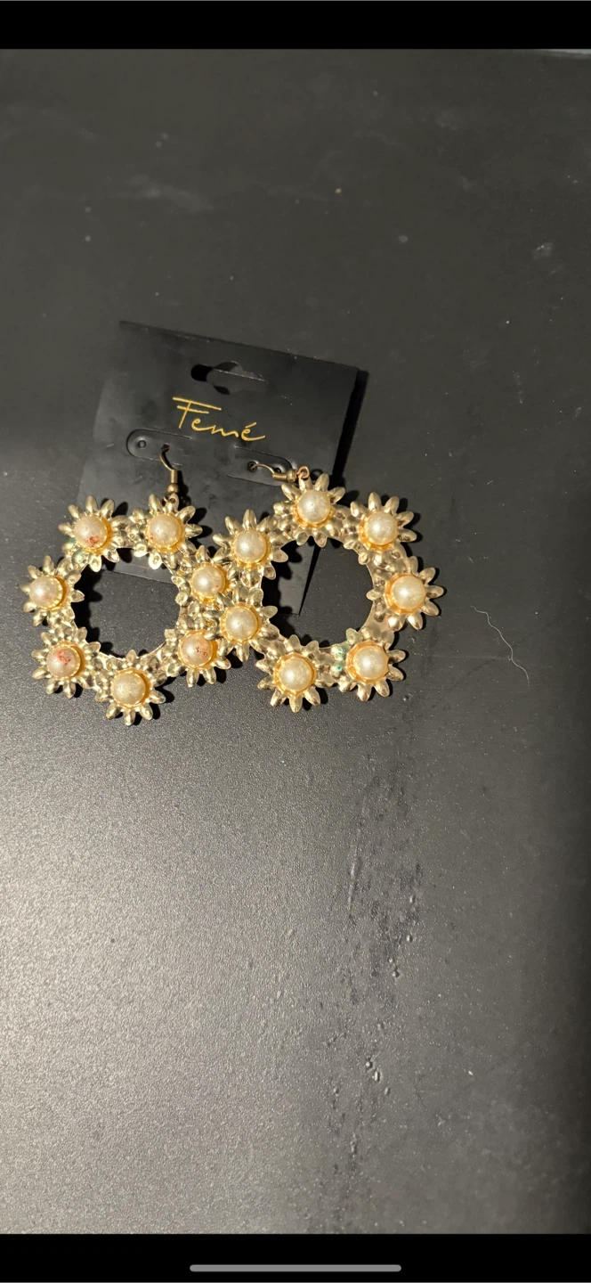 Femé Gold Tone Hoop Earrings