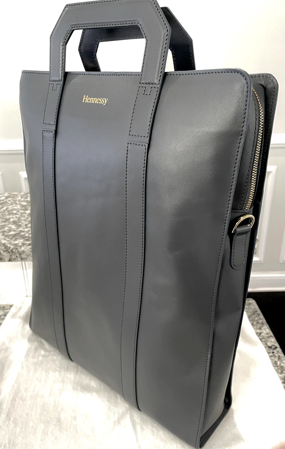 Hennessy Gray Leather Tote Bag - photo 3
