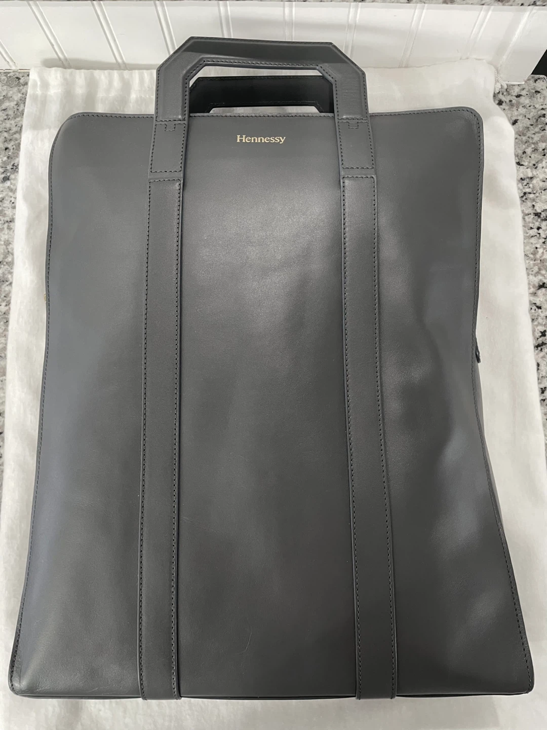 Hennessy Gray Leather Tote Bag