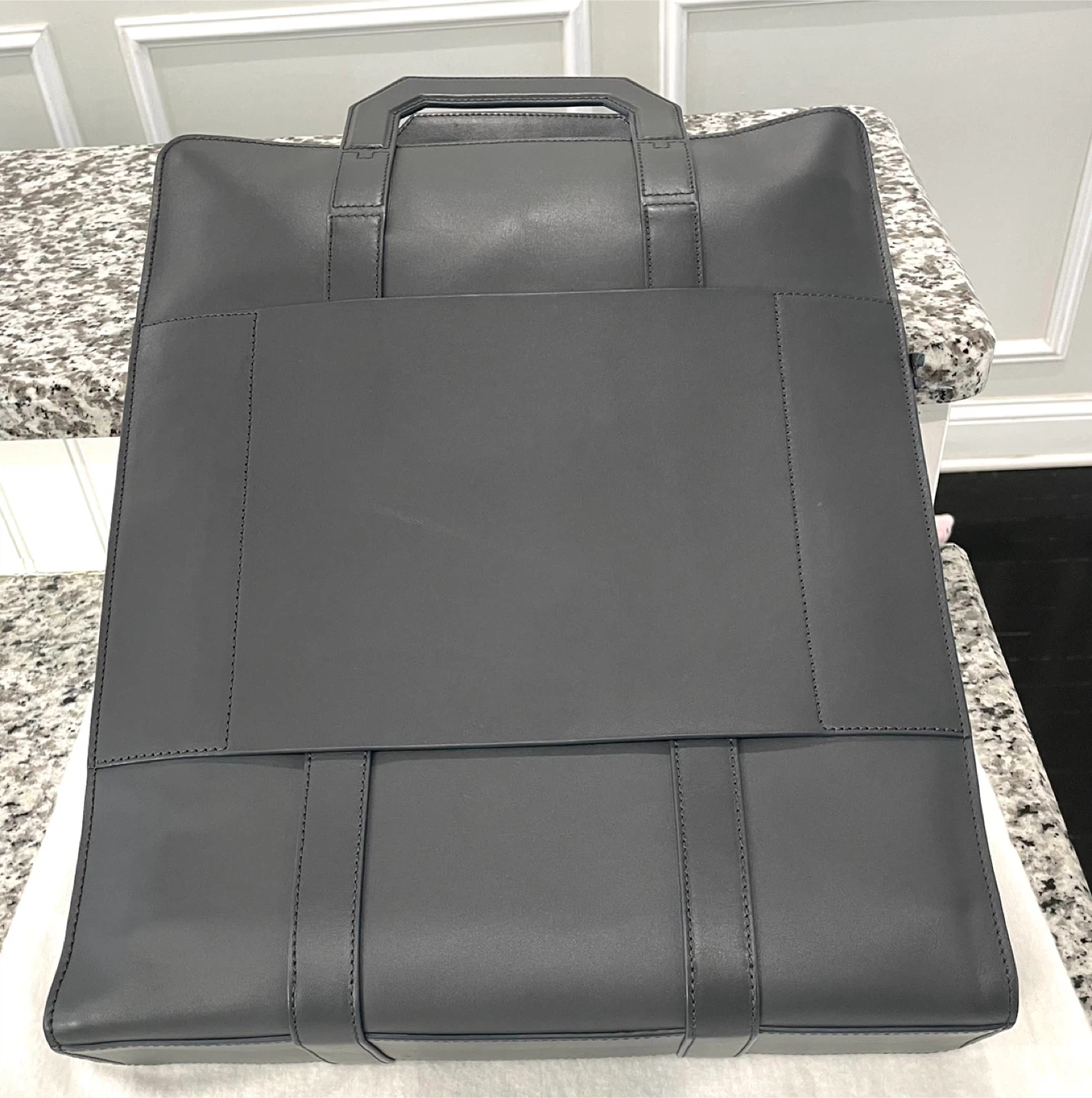 Hennessy Gray Leather Tote Bag - photo 2