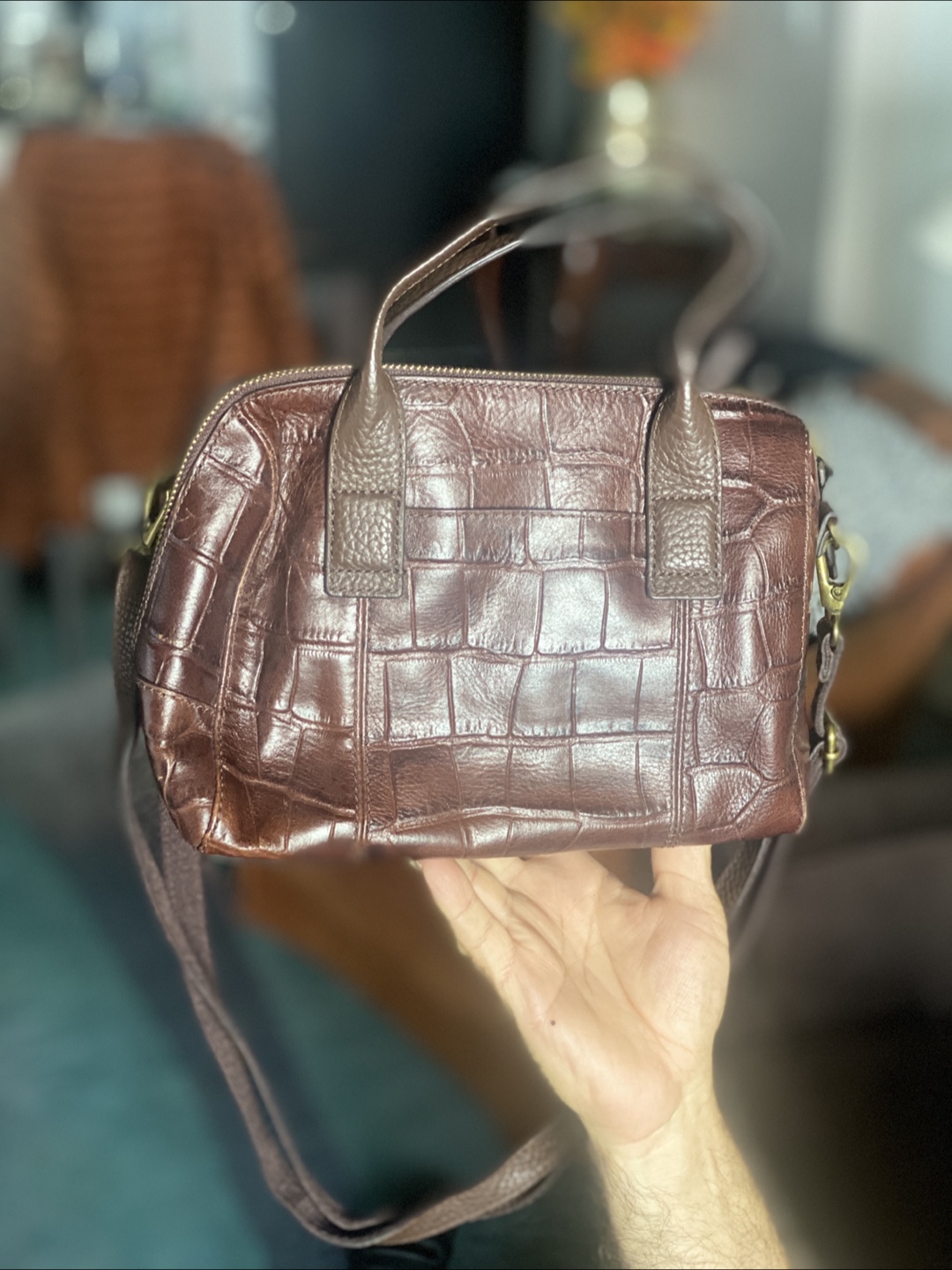 Fossil Brown Leather Satchel